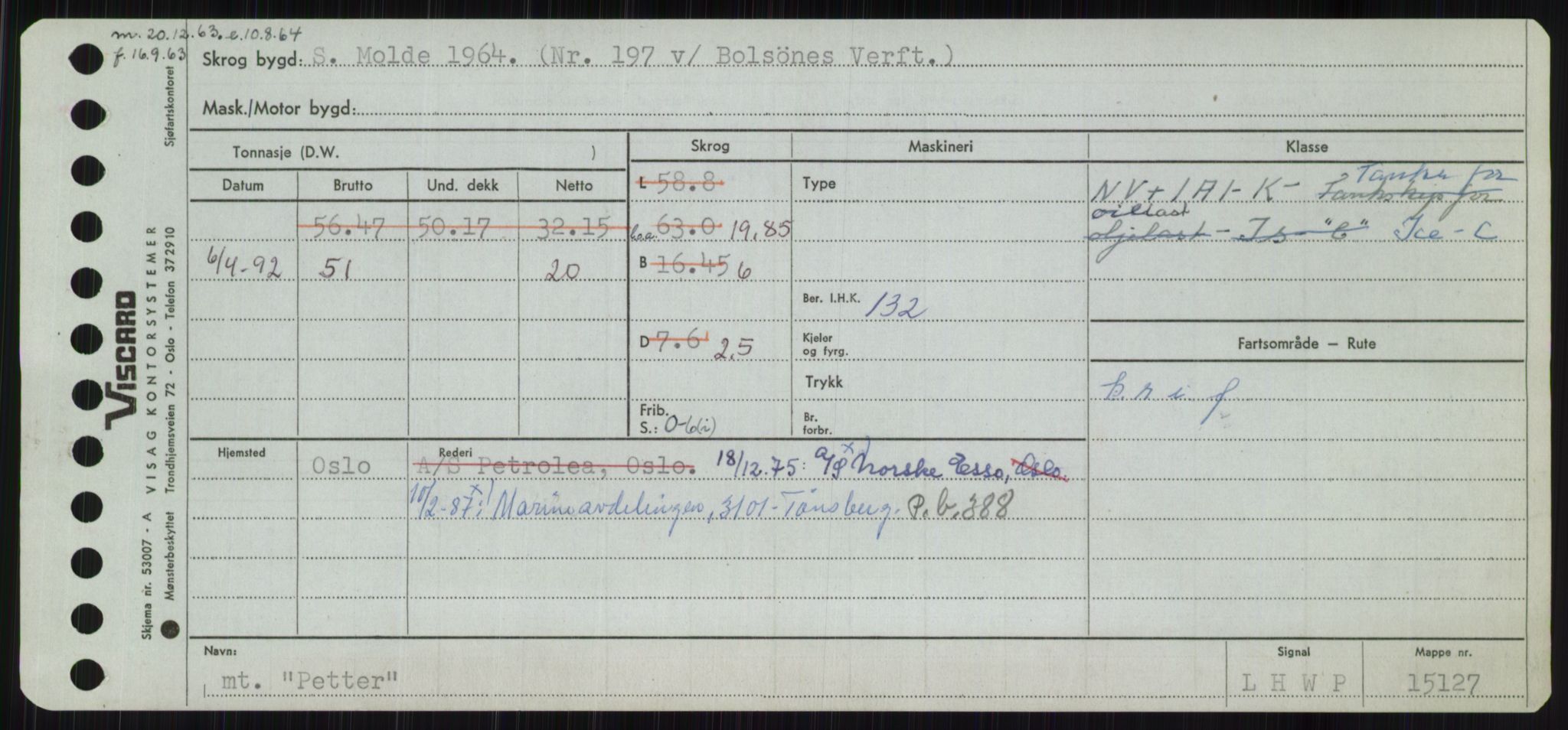 Sjøfartsdirektoratet med forløpere, Skipsmålingen, RA/S-1627/H/Ha/L0004/0002: Fartøy, Mas-R / Fartøy, Odin-R, p. 297