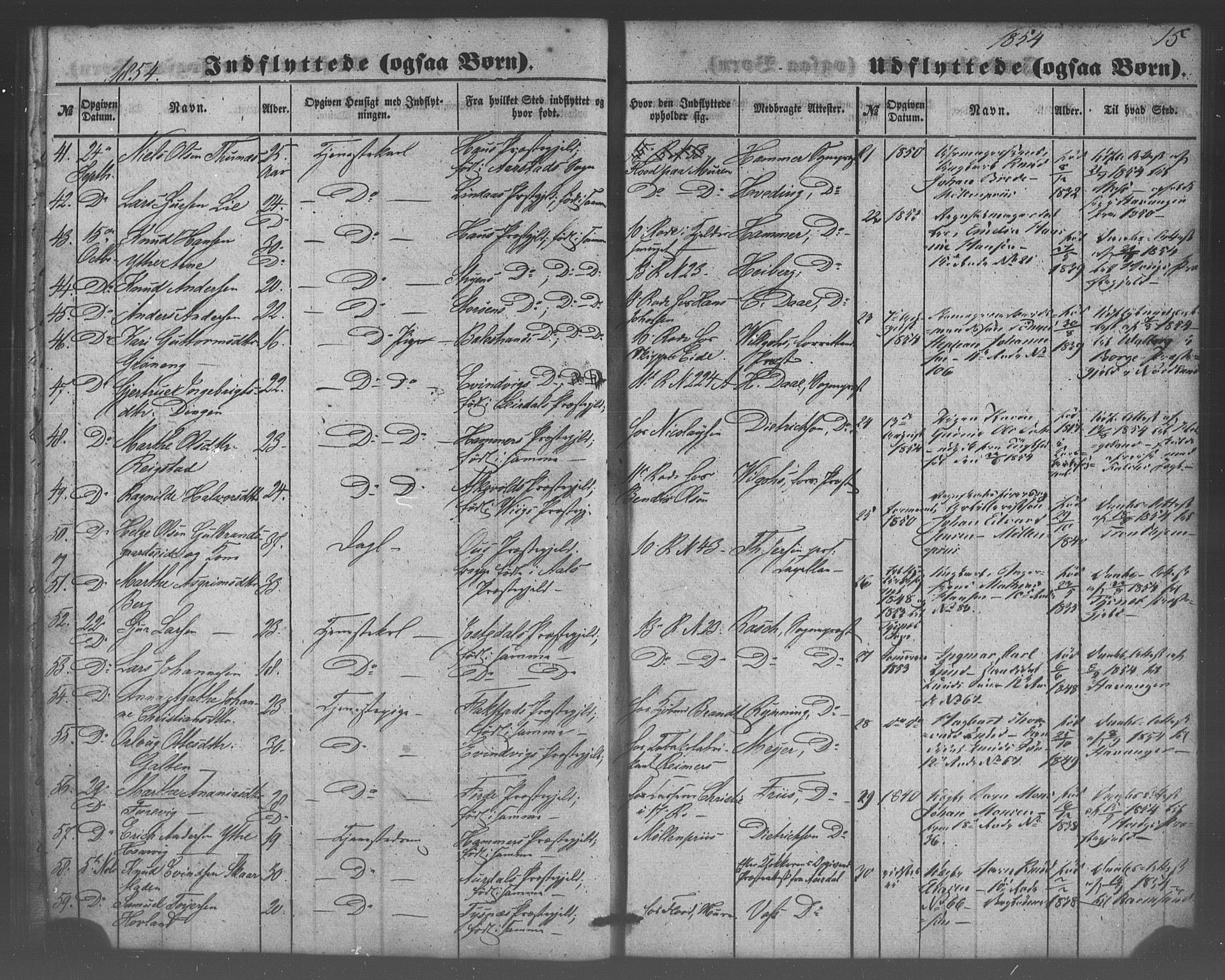 Domkirken sokneprestembete, SAB/A-74801/H/Haa/L0047: Parish register (official) no. F 2, 1852-1868, p. 15