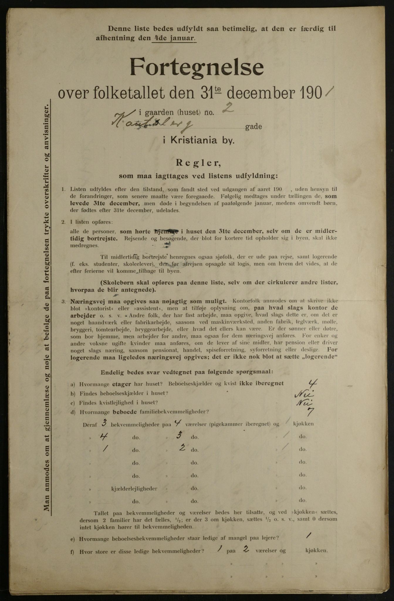 OBA, Municipal Census 1901 for Kristiania, 1901, p. 7499