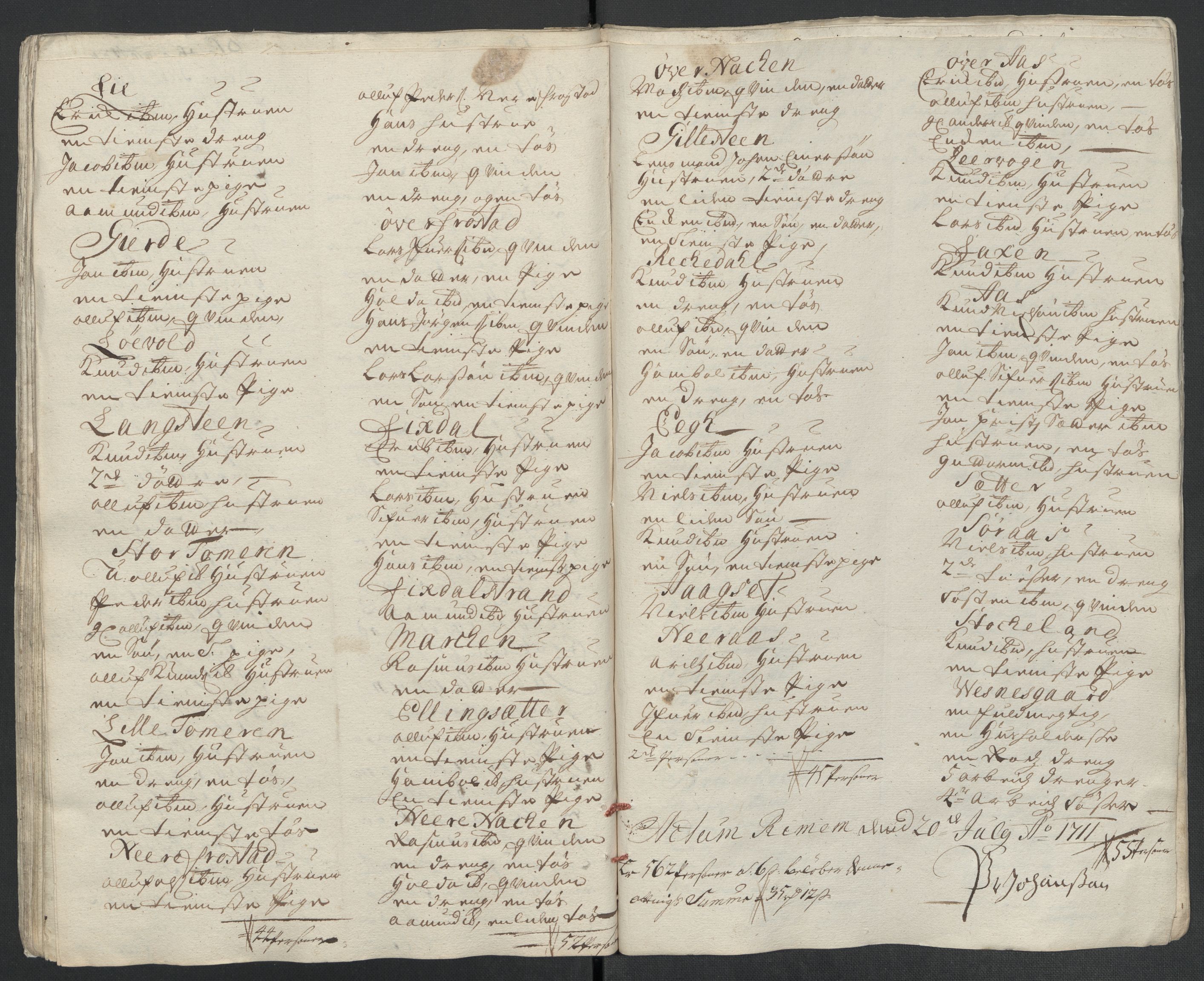 Rentekammeret inntil 1814, Reviderte regnskaper, Fogderegnskap, RA/EA-4092/R55/L3660: Fogderegnskap Romsdal, 1711, p. 201