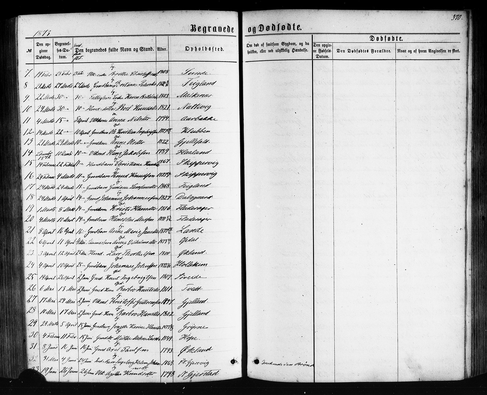 Tysnes sokneprestembete, AV/SAB-A-78601/H/Haa: Parish register (official) no. A 12, 1872-1886, p. 370