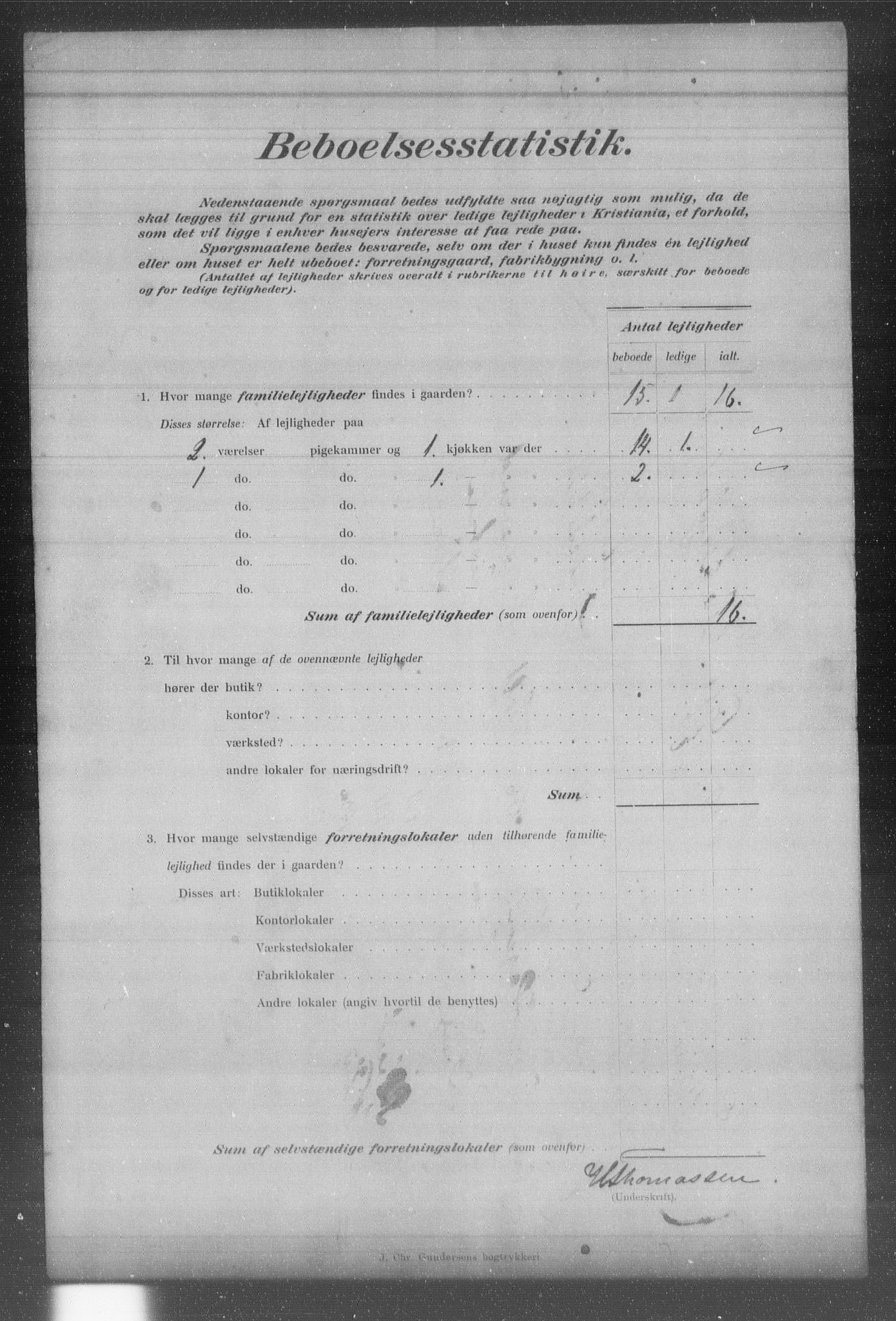 OBA, Municipal Census 1903 for Kristiania, 1903, p. 1249