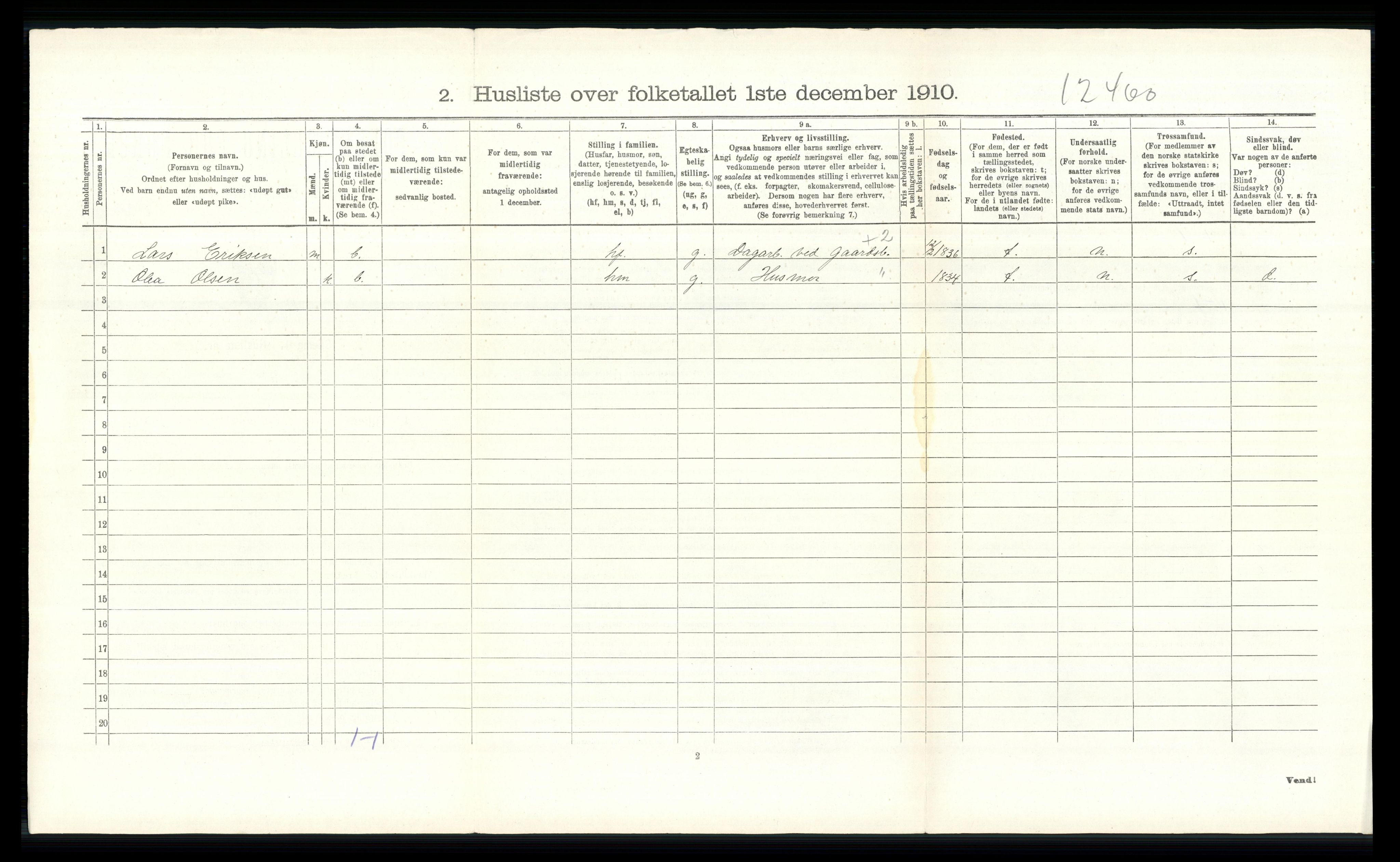 RA, 1910 census for Vang, 1910, p. 976