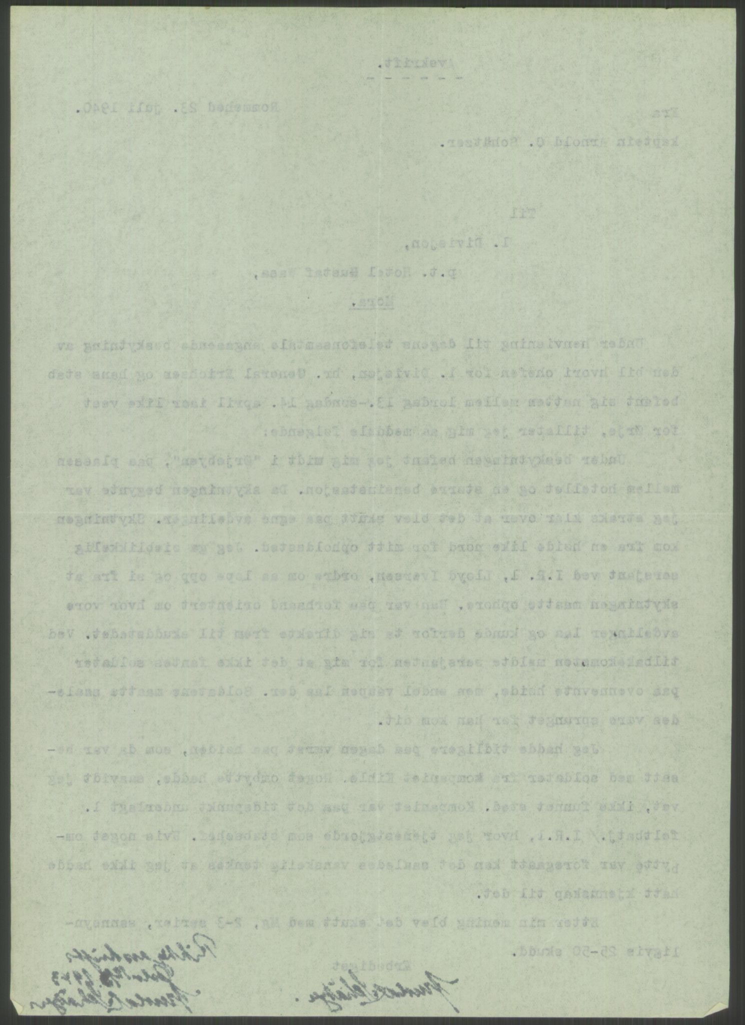 Forsvaret, Forsvarets krigshistoriske avdeling, AV/RA-RAFA-2017/Y/Yb/L0052: II-C-11-112-120  -  1. Divisjon, 1940, p. 340