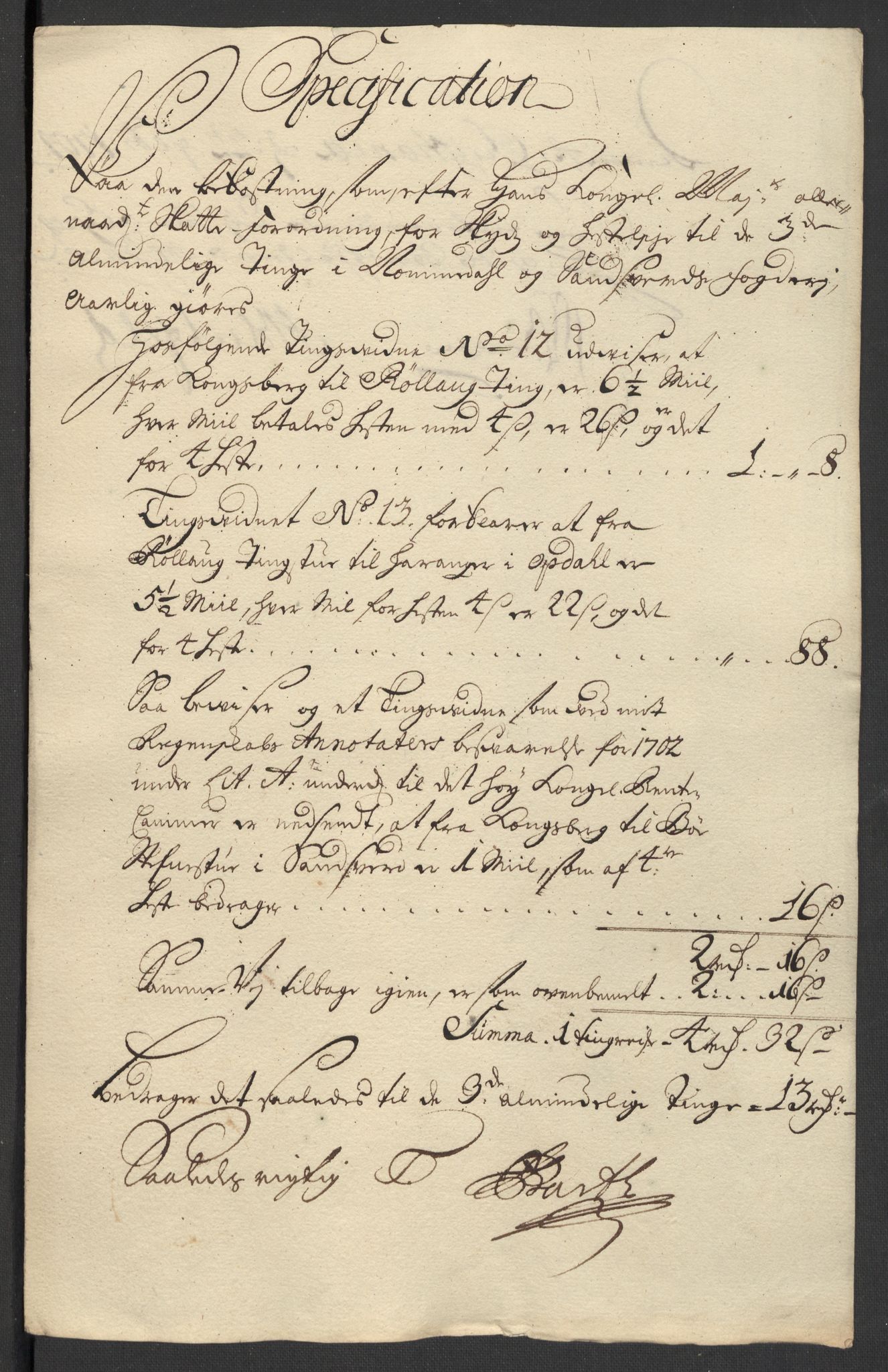 Rentekammeret inntil 1814, Reviderte regnskaper, Fogderegnskap, RA/EA-4092/R24/L1581: Fogderegnskap Numedal og Sandsvær, 1703, p. 246