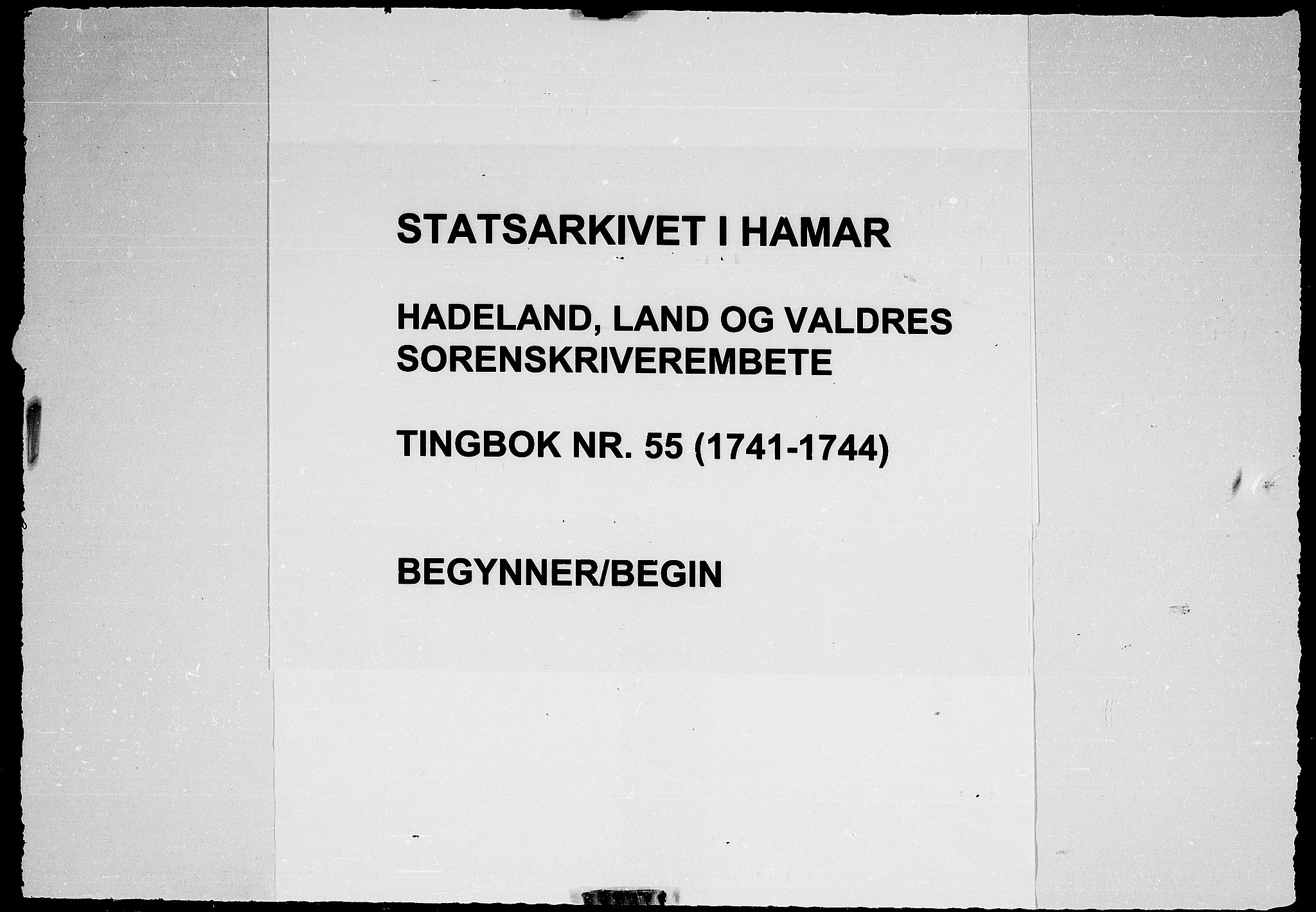 Hadeland, Land og Valdres sorenskriveri, AV/SAH-TING-028/G/Gb/L0055: Tingbok, 1741-1744