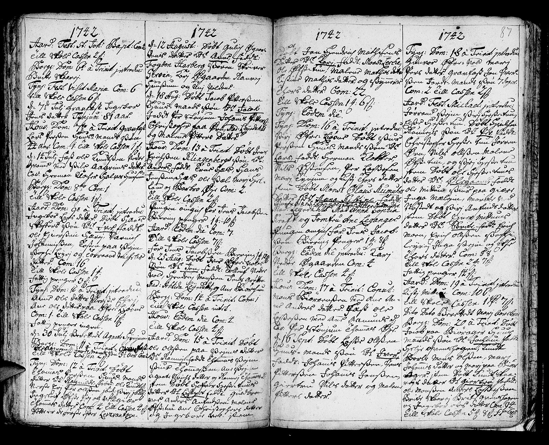 Lærdal sokneprestembete, AV/SAB-A-81201: Parish register (official) no. A 1, 1711-1752, p. 87