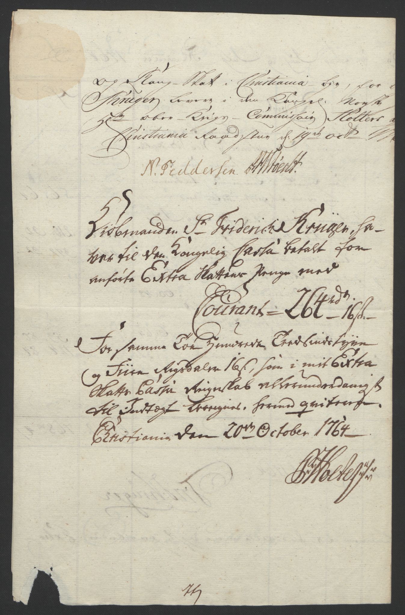 Rentekammeret inntil 1814, Reviderte regnskaper, Byregnskaper, AV/RA-EA-4066/R/Re/L0072/0001: [E13] Kontribusjonsregnskap / Ekstraskatt, 1763-1764, p. 448