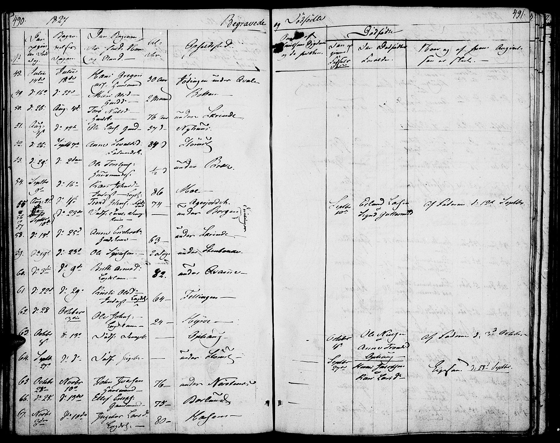 Lom prestekontor, SAH/PREST-070/K/L0005: Parish register (official) no. 5, 1825-1837, p. 490-491