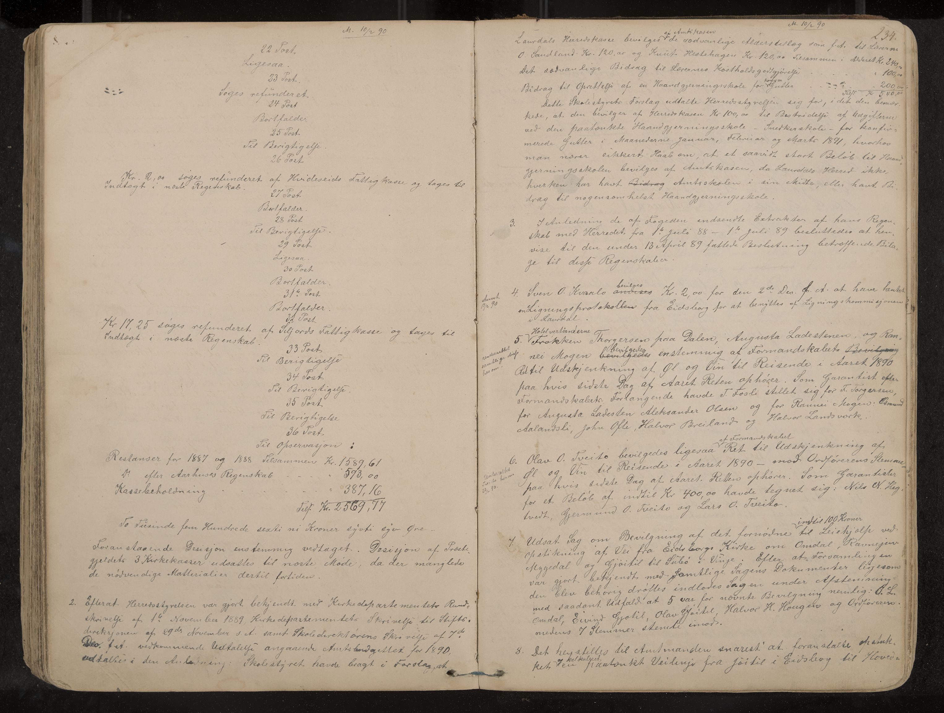 Lårdal formannskap og sentraladministrasjon, IKAK/0833021/A/L0002: Møtebok, 1865-1893, p. 234