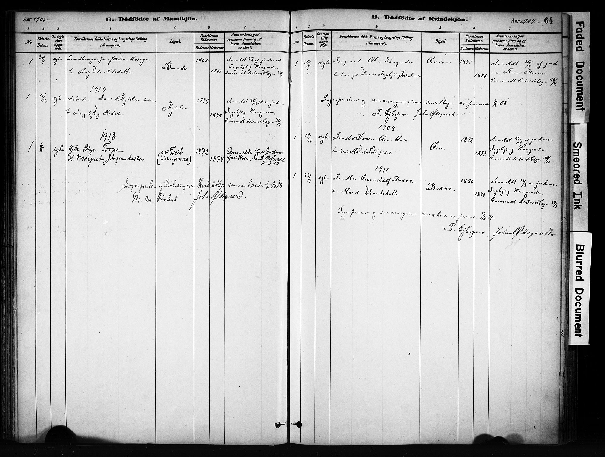 Vang prestekontor, Valdres, SAH/PREST-140/H/Ha/L0009: Parish register (official) no. 9, 1882-1914, p. 64