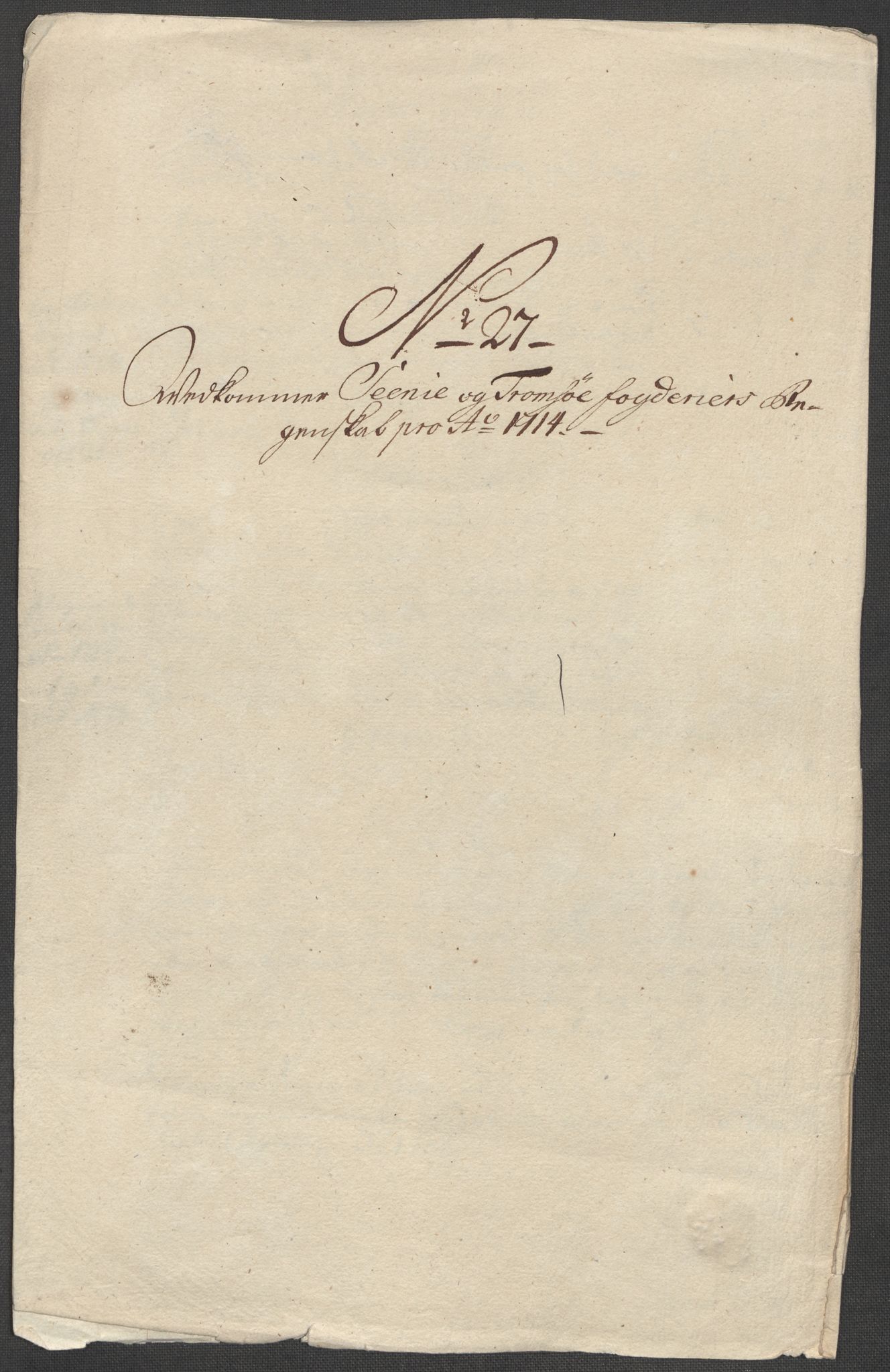 Rentekammeret inntil 1814, Reviderte regnskaper, Fogderegnskap, RA/EA-4092/R68/L4760: Fogderegnskap Senja og Troms, 1714, p. 187