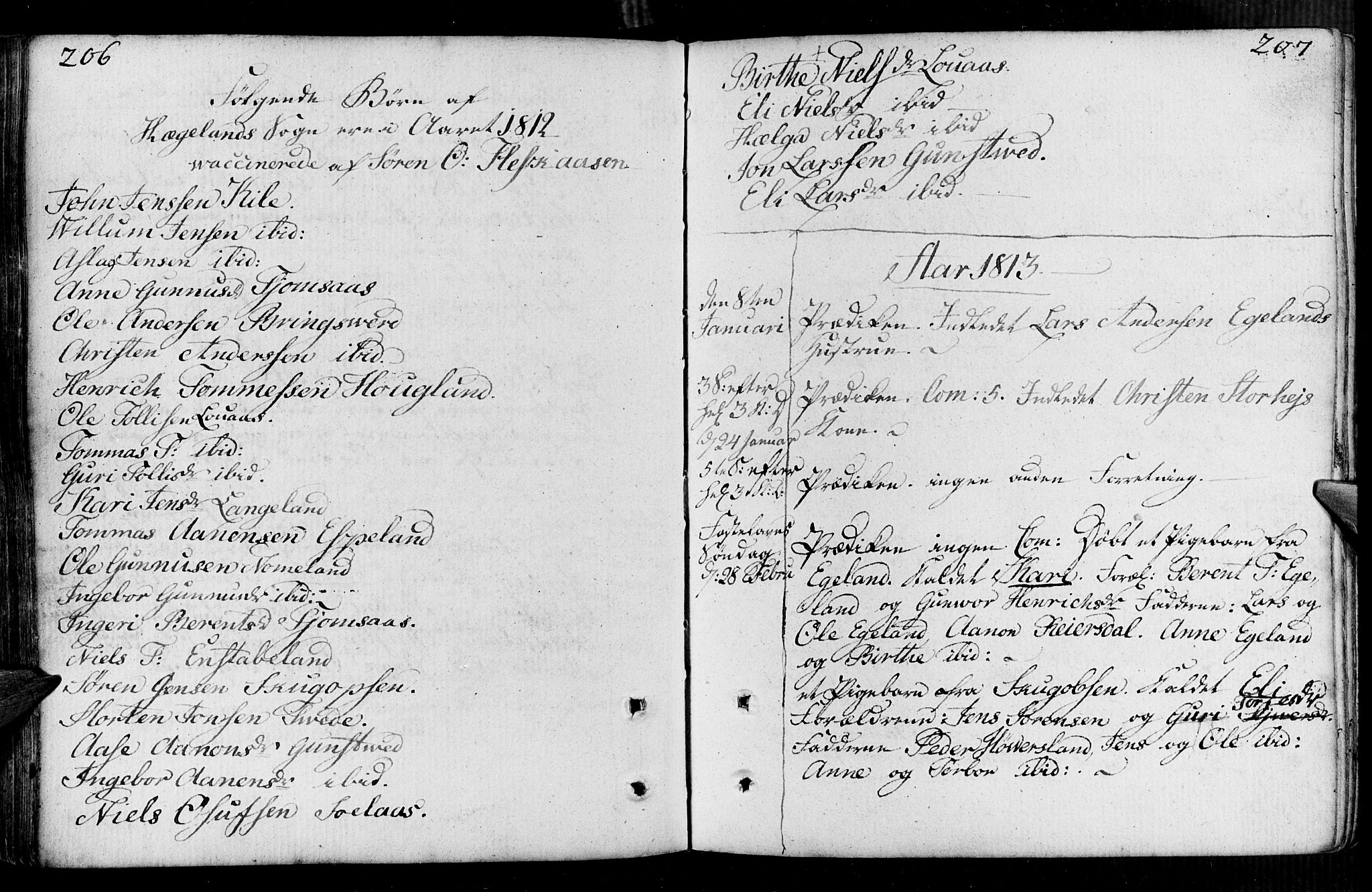 Vennesla sokneprestkontor, AV/SAK-1111-0045/Fa/Faa/L0002: Parish register (official) no. A 2, 1785-1834, p. 206-207