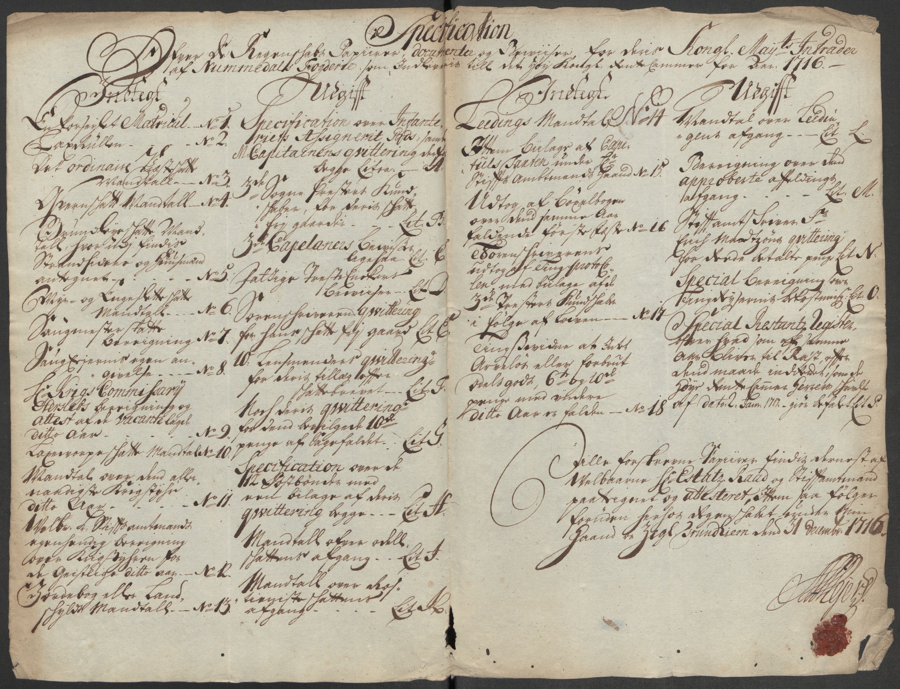 Rentekammeret inntil 1814, Reviderte regnskaper, Fogderegnskap, RA/EA-4092/R64/L4437: Fogderegnskap Namdal, 1716, p. 15