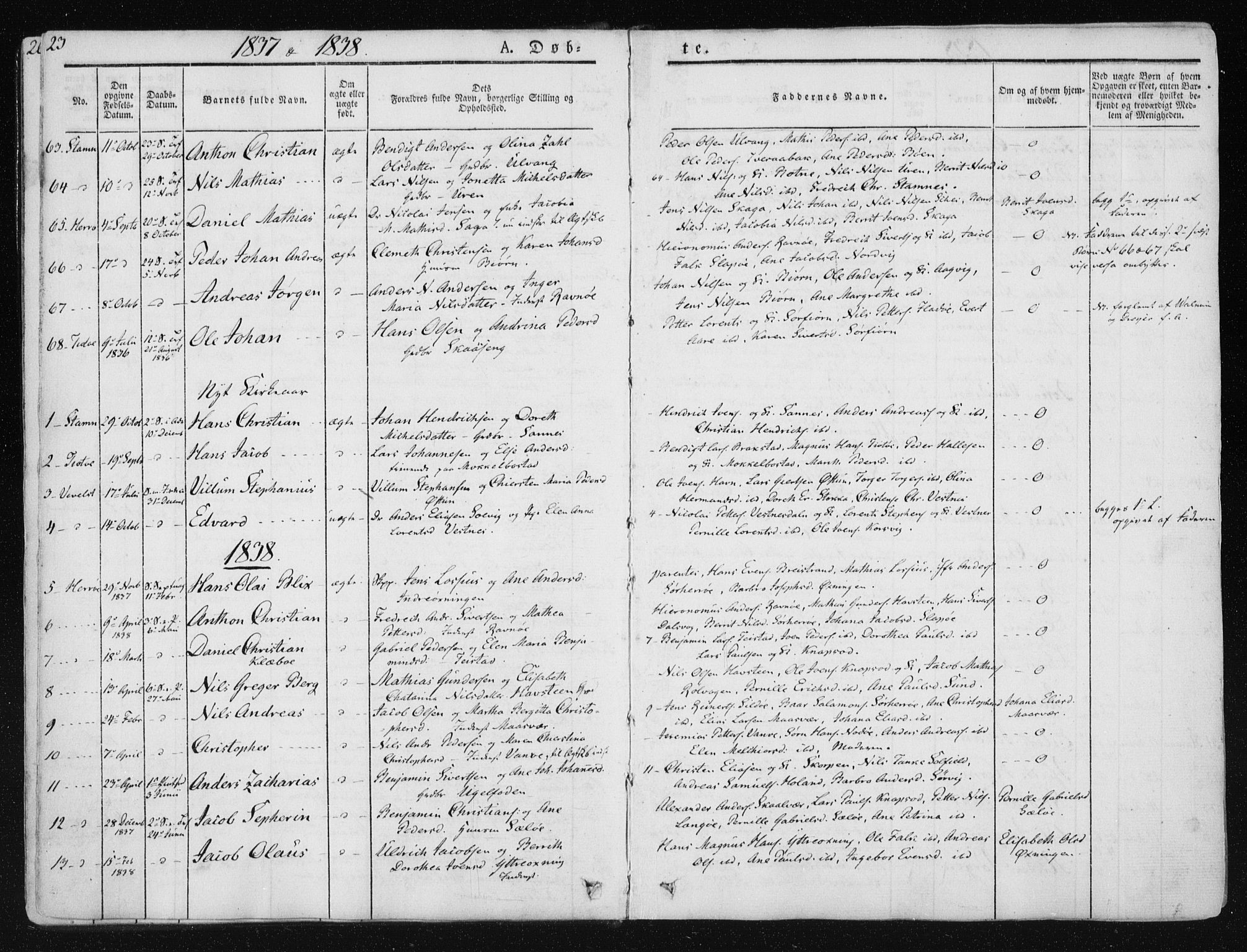 Ministerialprotokoller, klokkerbøker og fødselsregistre - Nordland, SAT/A-1459/830/L0446: Parish register (official) no. 830A10, 1831-1865, p. 23