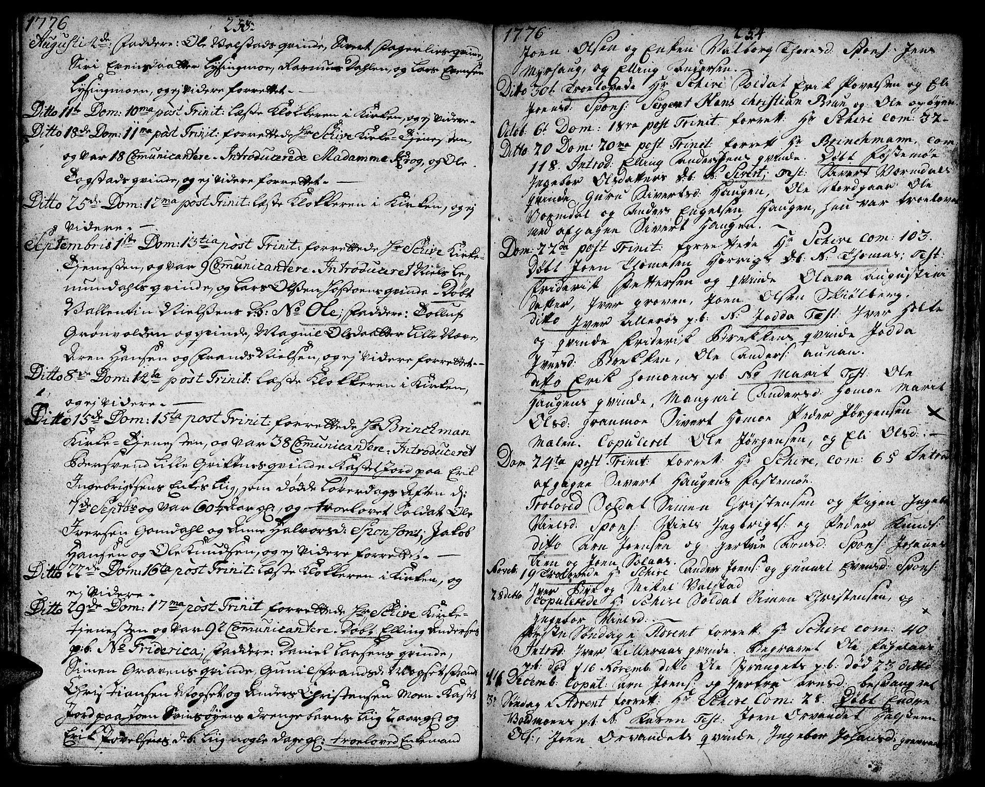 Ministerialprotokoller, klokkerbøker og fødselsregistre - Sør-Trøndelag, SAT/A-1456/671/L0840: Parish register (official) no. 671A02, 1756-1794, p. 253-254