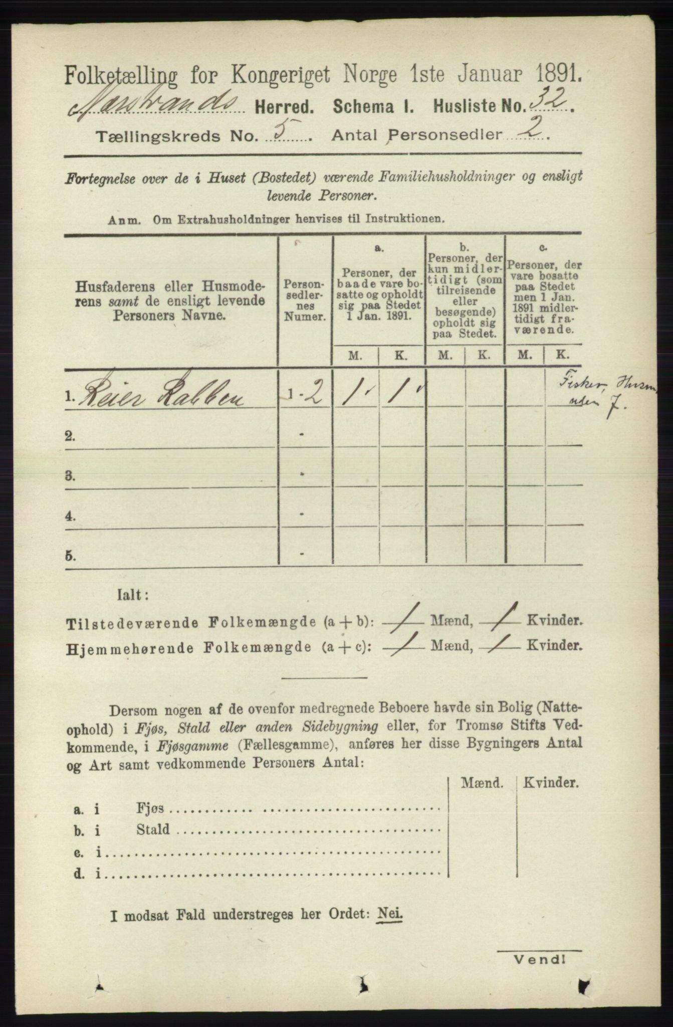 RA, 1891 census for 1139 Nedstrand, 1891, p. 794