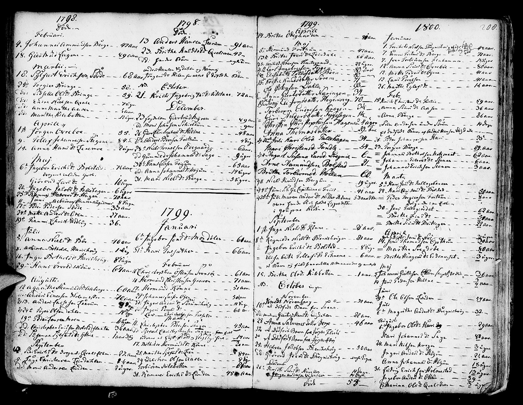 Luster sokneprestembete, SAB/A-81101/H/Haa/Haaa/L0001: Parish register (official) no. A 1, 1731-1803, p. 208