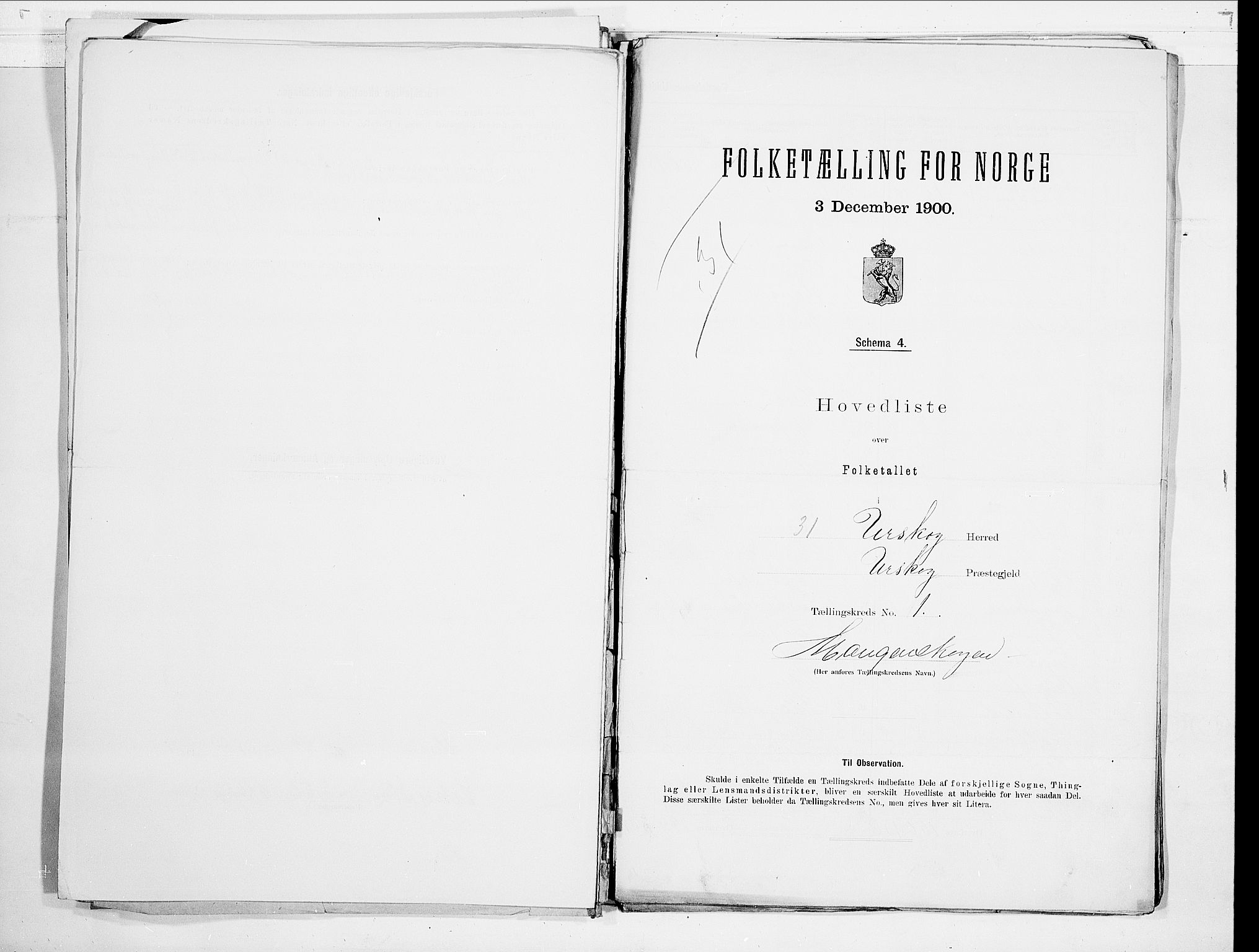 SAO, 1900 census for Aurskog, 1900, p. 4