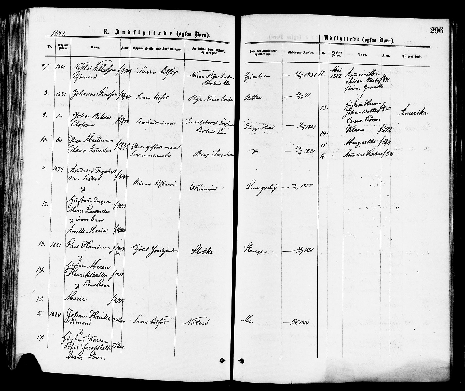 Sandar kirkebøker, AV/SAKO-A-243/F/Fa/L0011: Parish register (official) no. 11, 1872-1882, p. 296