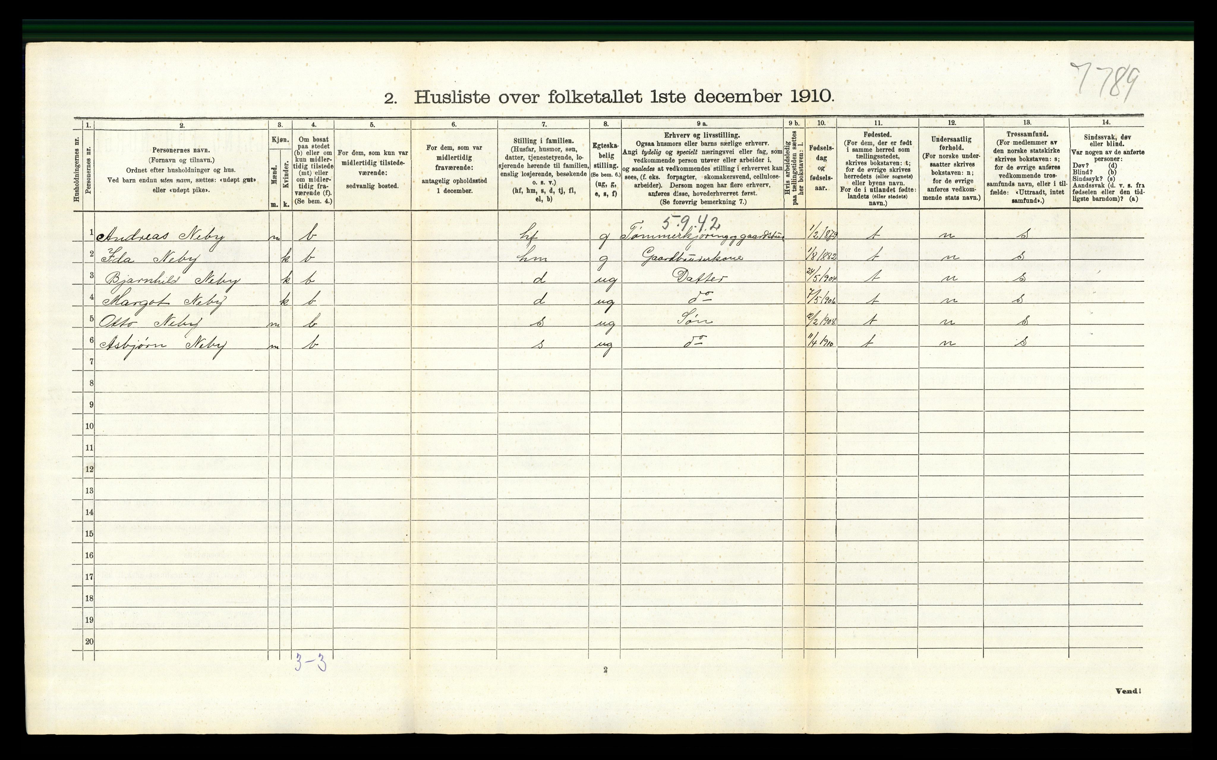 RA, 1910 census for Trysil, 1910, p. 1324