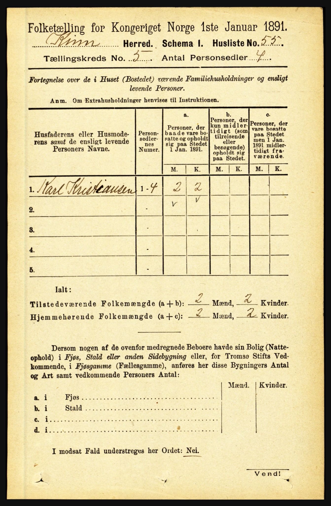 RA, 1891 census for 1437 Kinn, 1891, p. 1794