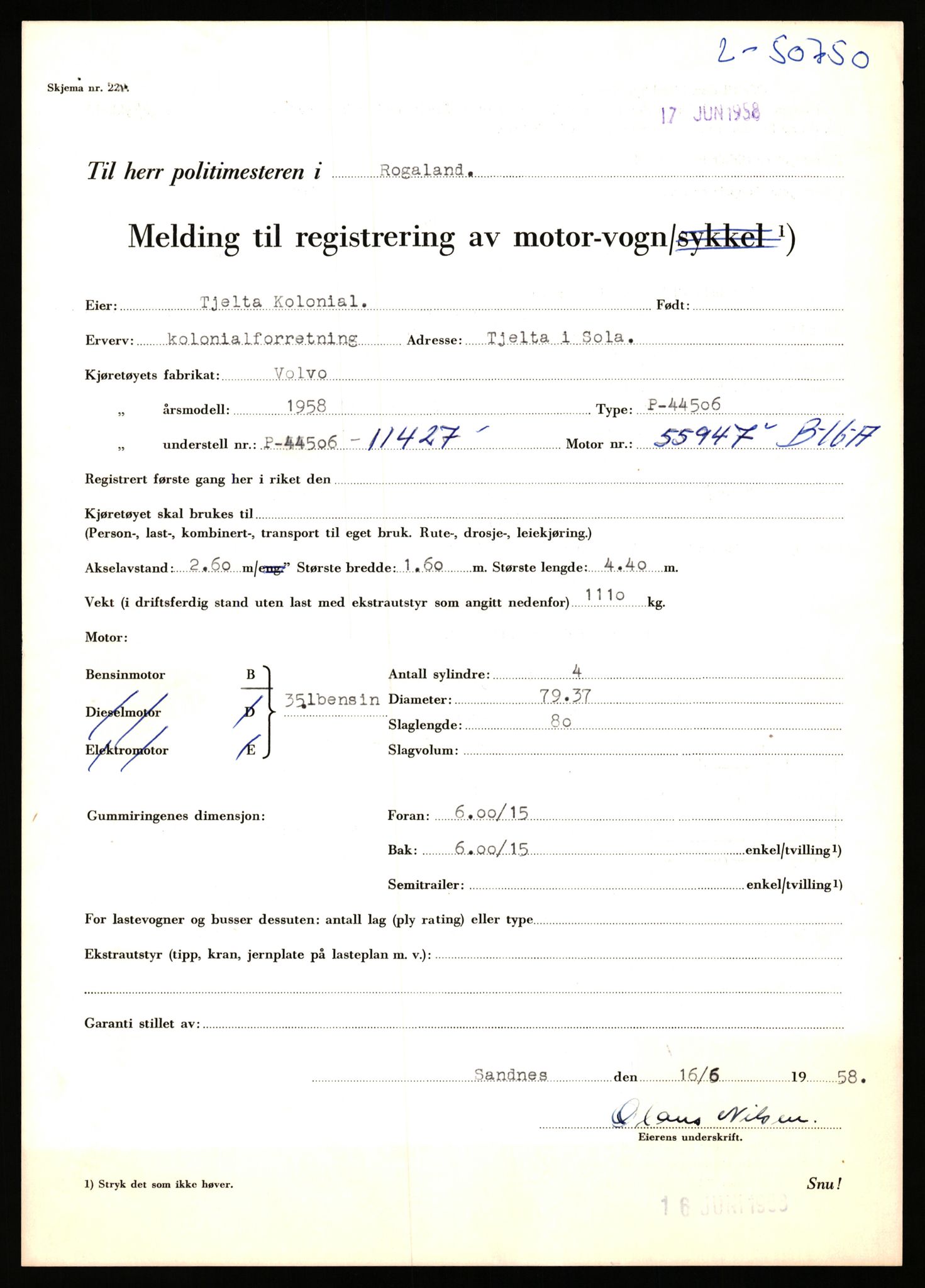 Stavanger trafikkstasjon, SAST/A-101942/0/F/L0050: L-50600 - L-51299, 1930-1971, p. 487