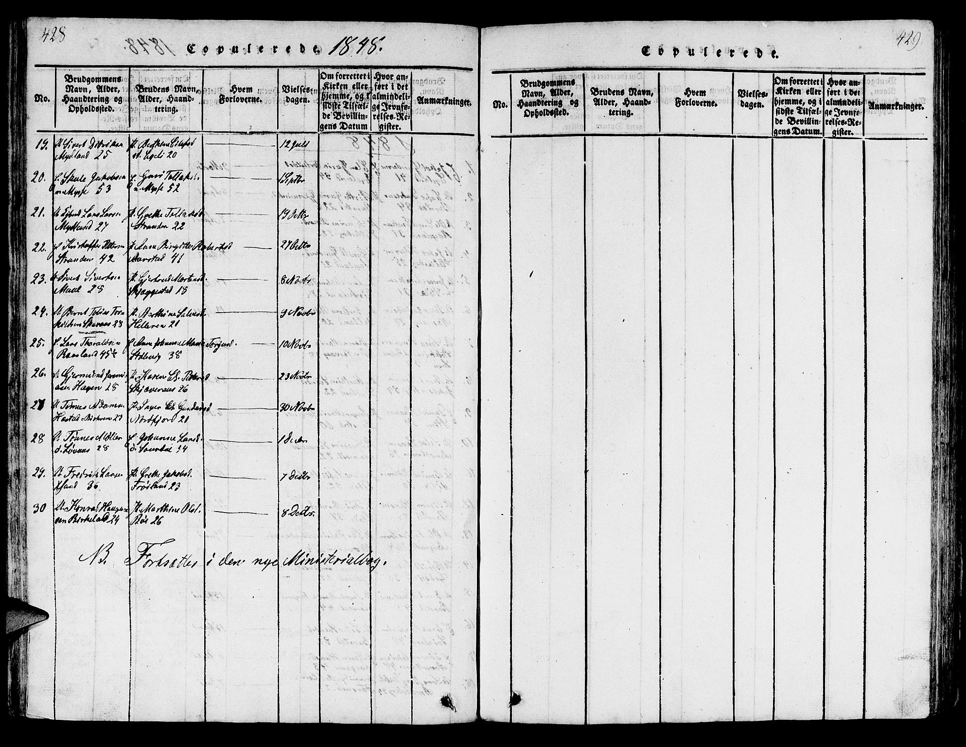 Sokndal sokneprestkontor, SAST/A-101808: Parish register (copy) no. B 1, 1815-1848, p. 428-429