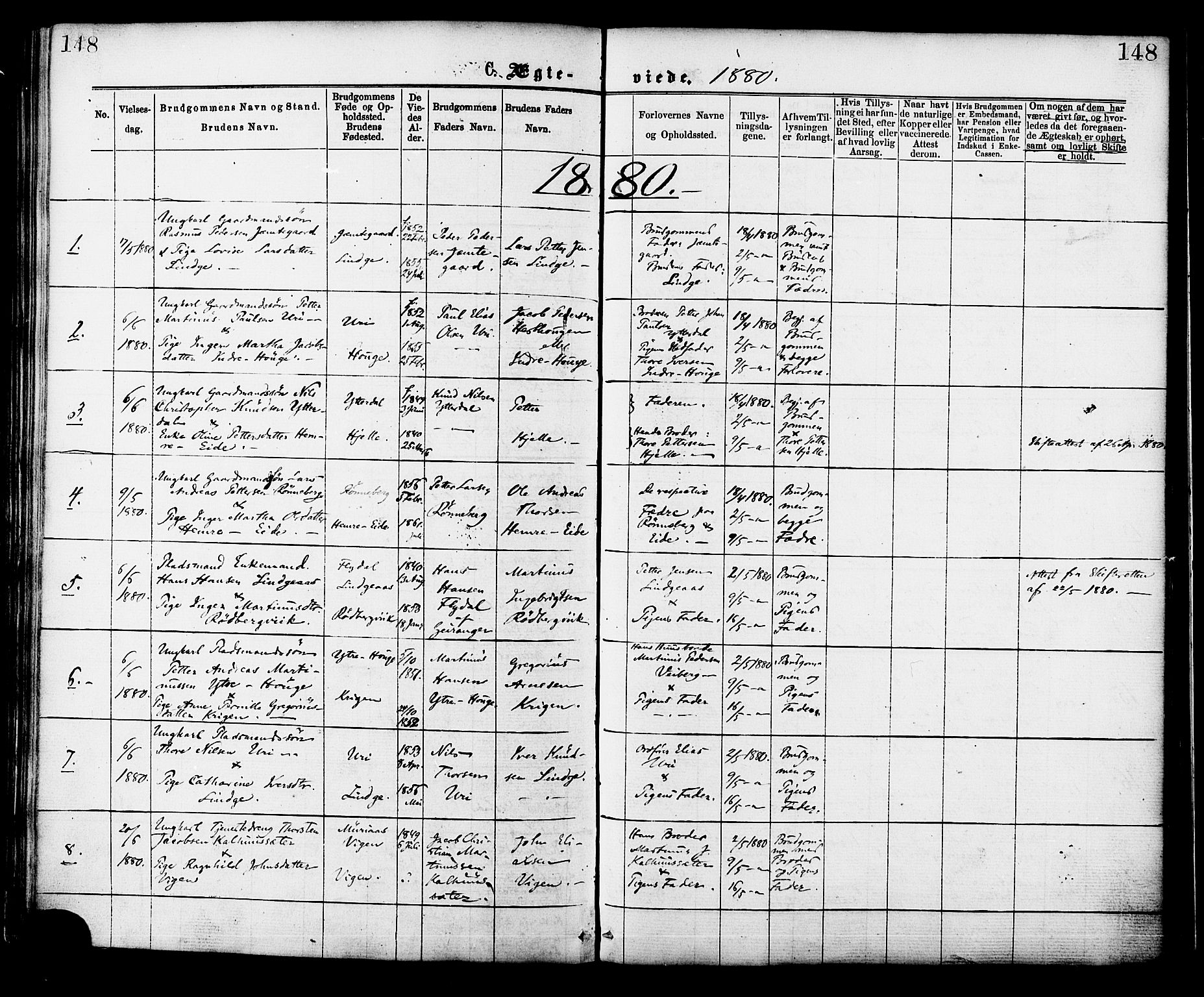 Ministerialprotokoller, klokkerbøker og fødselsregistre - Møre og Romsdal, SAT/A-1454/519/L0254: Parish register (official) no. 519A13, 1868-1883, p. 148