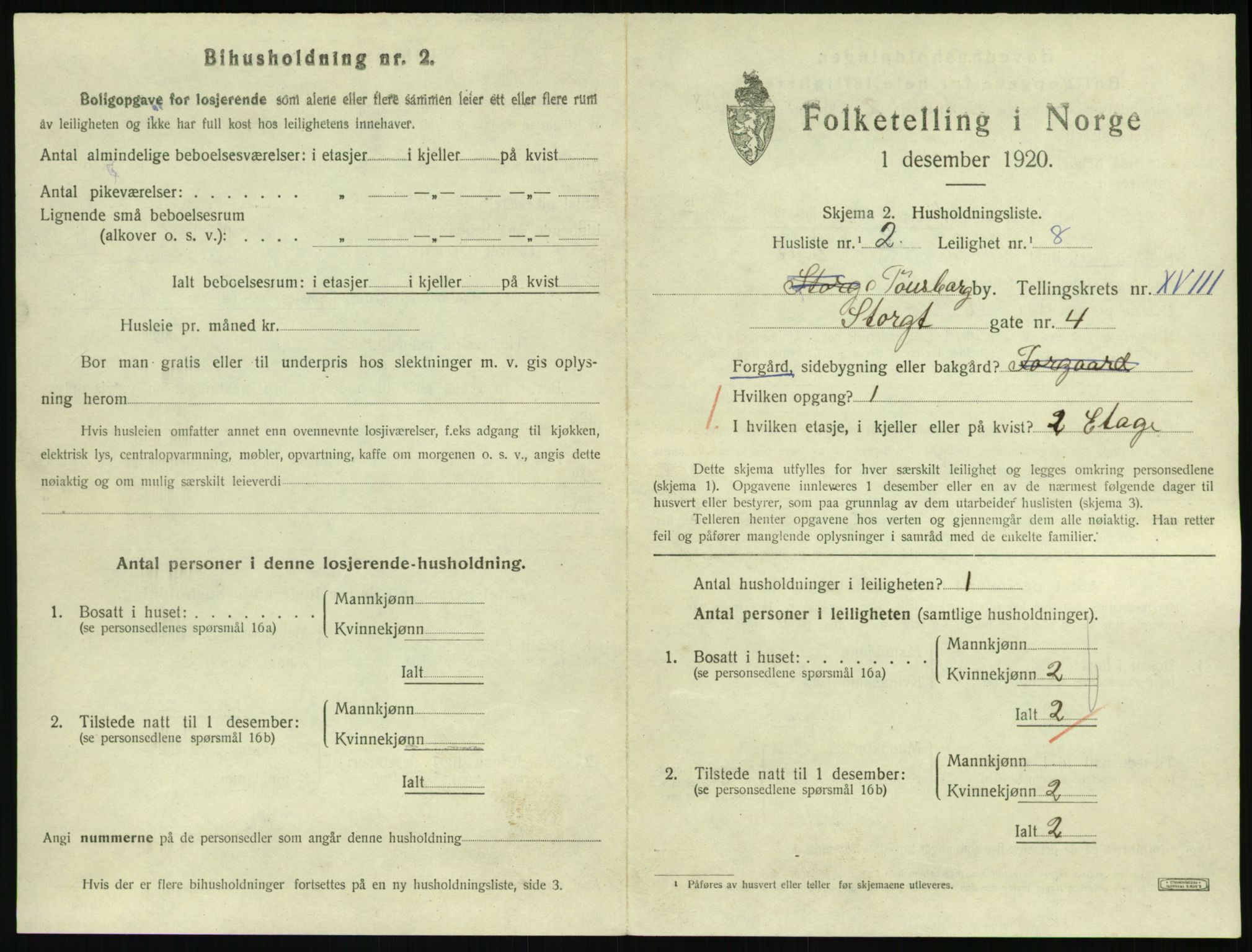 SAKO, 1920 census for Tønsberg, 1920, p. 6863