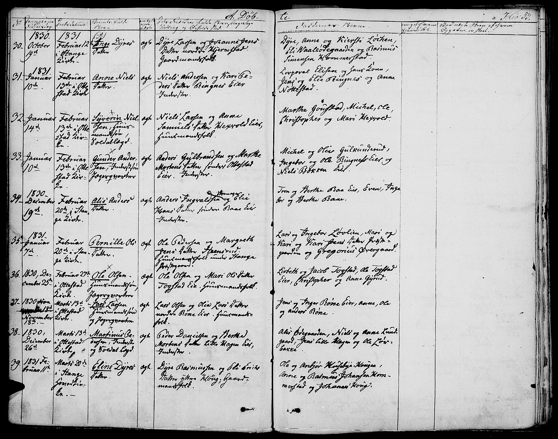Stange prestekontor, SAH/PREST-002/K/L0009: Parish register (official) no. 9, 1826-1835, p. 53