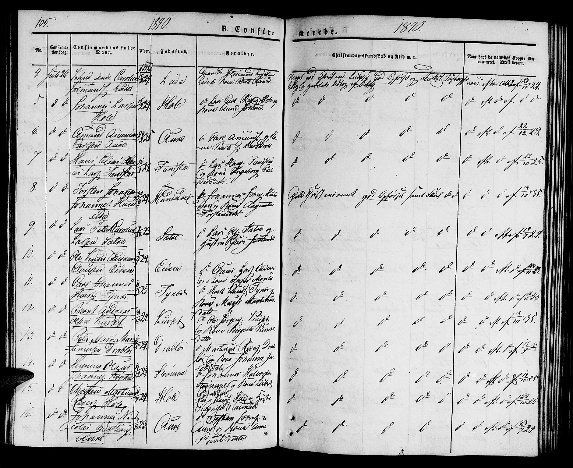 Ministerialprotokoller, klokkerbøker og fødselsregistre - Møre og Romsdal, SAT/A-1454/522/L0311: Parish register (official) no. 522A06, 1832-1842, p. 105