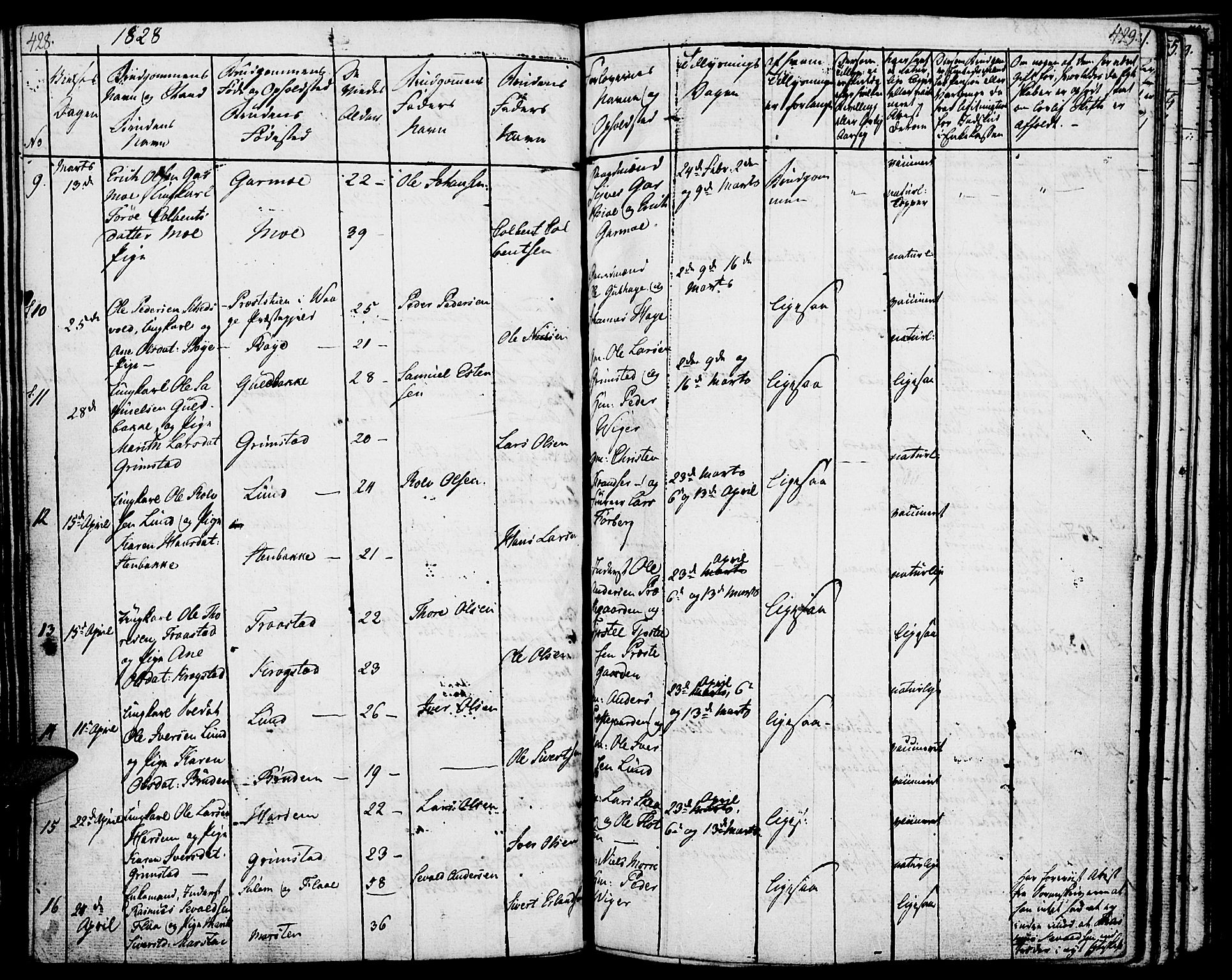 Lom prestekontor, AV/SAH-PREST-070/K/L0005: Parish register (official) no. 5, 1825-1837, p. 428-429