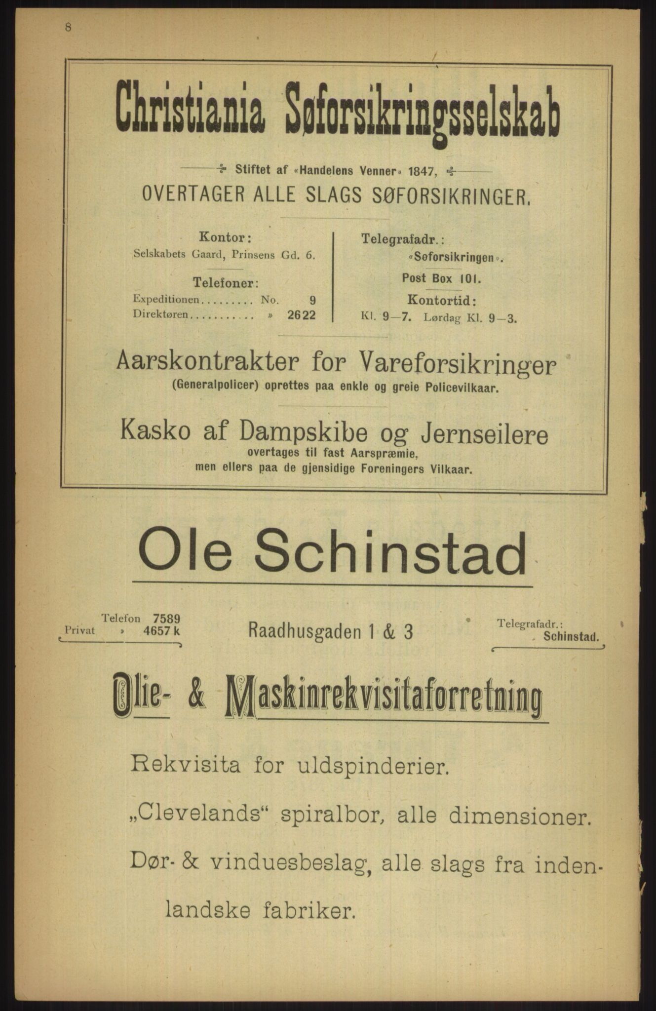 Kristiania/Oslo adressebok, PUBL/-, 1905, p. 8