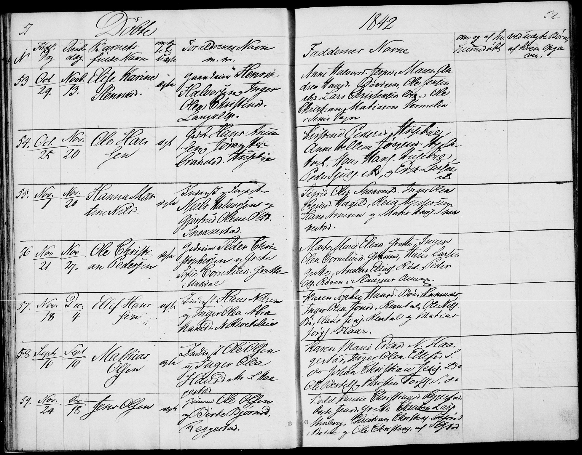 Våle kirkebøker, AV/SAKO-A-334/F/Fa/L0009a: Parish register (official) no. I 9A, 1839-1860, p. 51-52