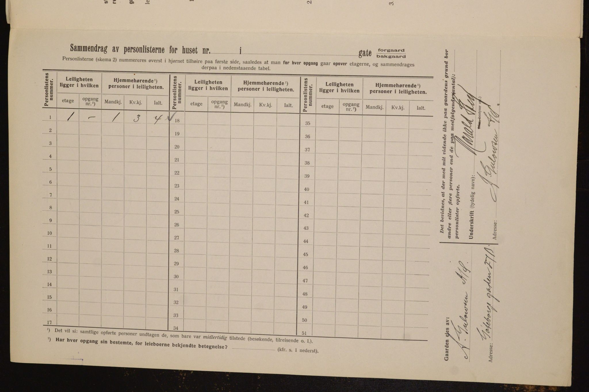 OBA, Municipal Census 1912 for Kristiania, 1912, p. 57842