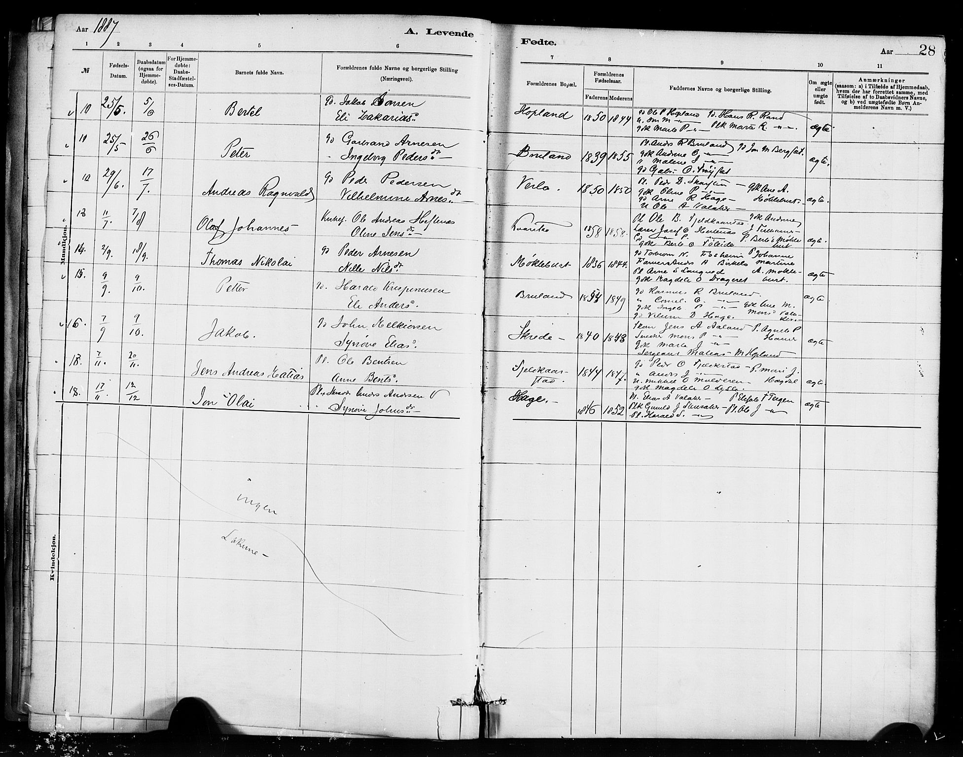 Innvik sokneprestembete, AV/SAB-A-80501: Parish register (official) no. D 1, 1879-1900, p. 28