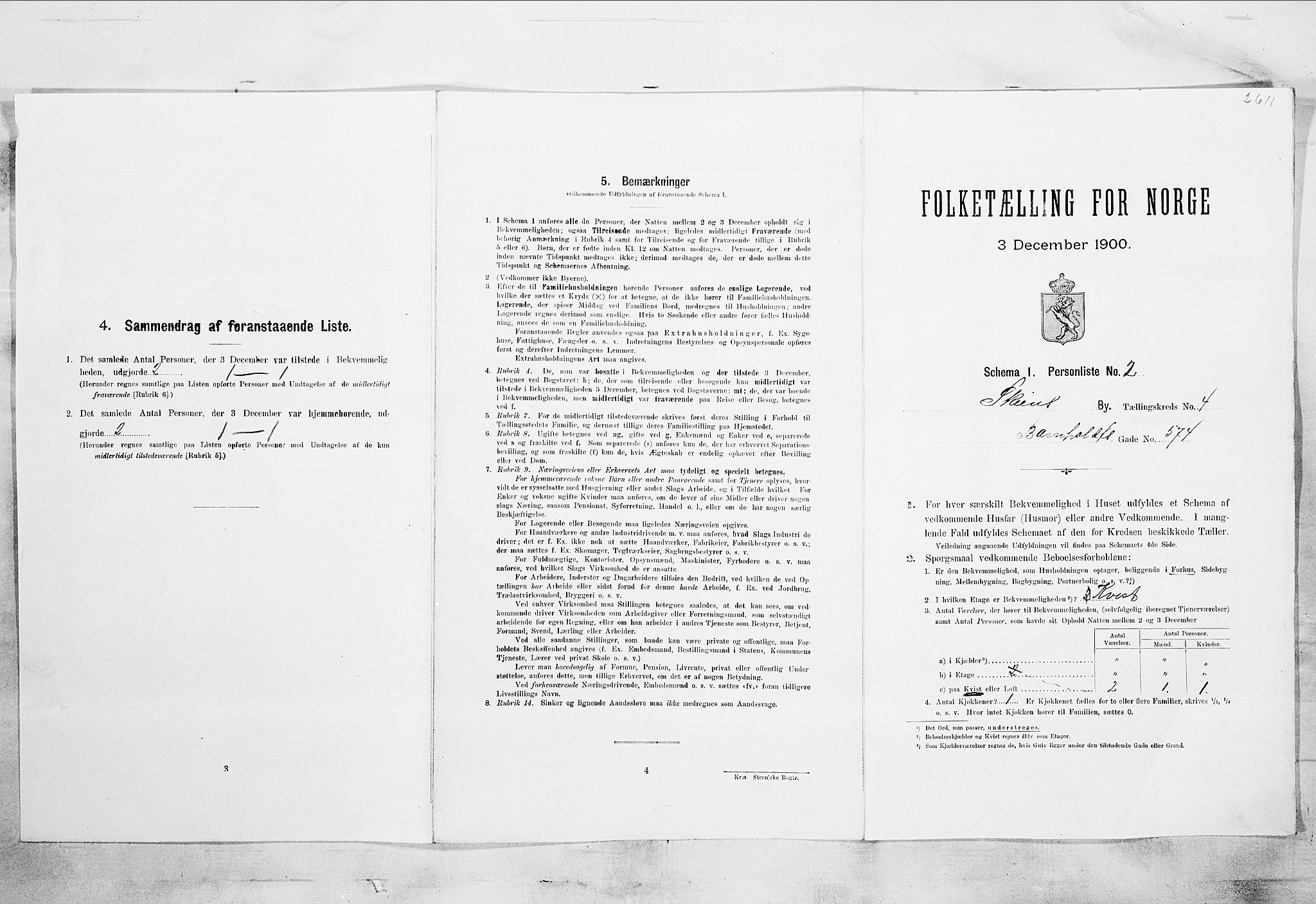 SAKO, 1900 census for Skien, 1900, p. 765