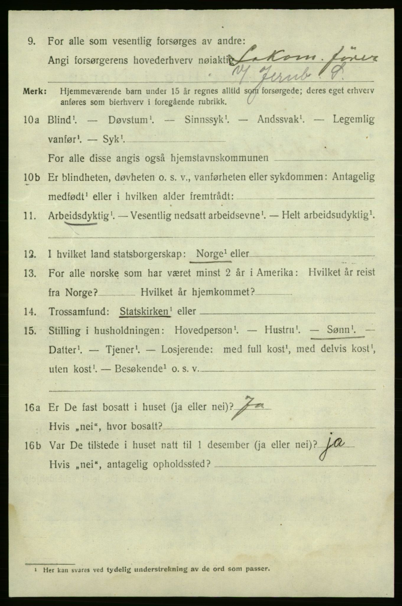 SAO, 1920 census for Fredrikshald, 1920, p. 24523