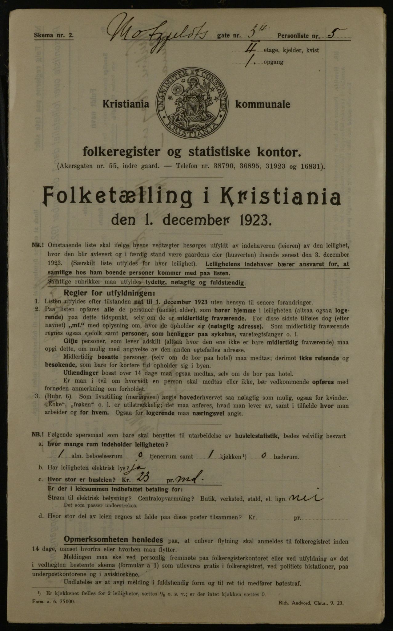 OBA, Municipal Census 1923 for Kristiania, 1923, p. 72859