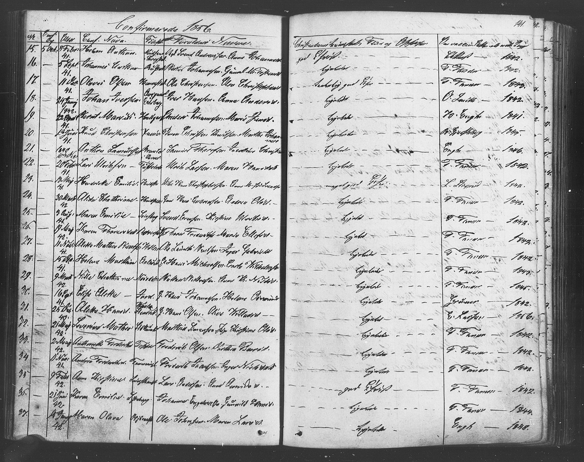 Vestby prestekontor Kirkebøker, AV/SAO-A-10893/F/Fa/L0007: Parish register (official) no. I 7, 1850-1862, p. 141