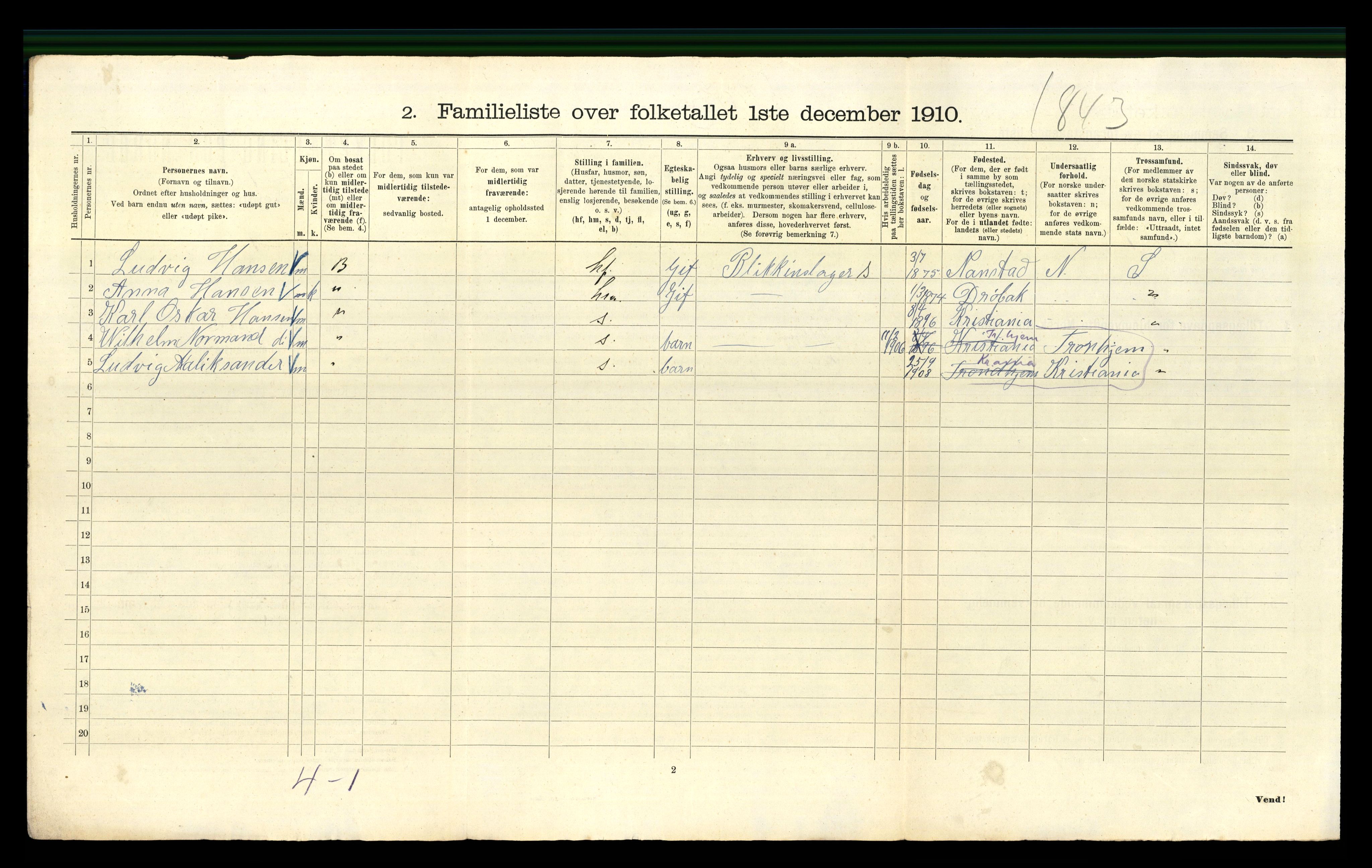 RA, 1910 census for Kristiania, 1910, p. 10870