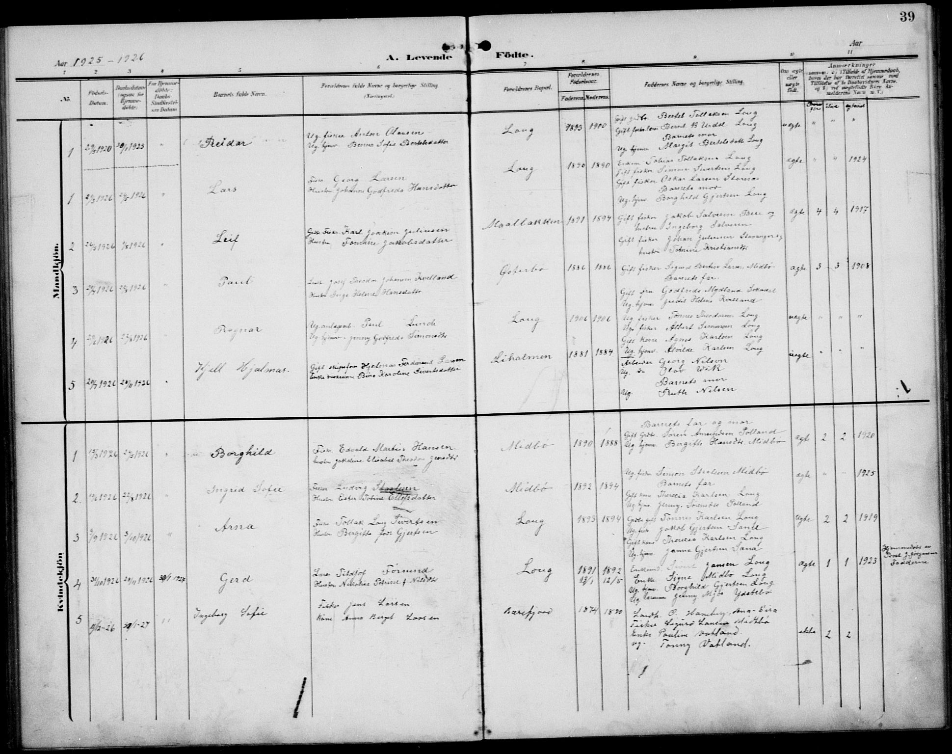 Sokndal sokneprestkontor, AV/SAST-A-101808: Parish register (copy) no. B 7, 1904-1935, p. 39