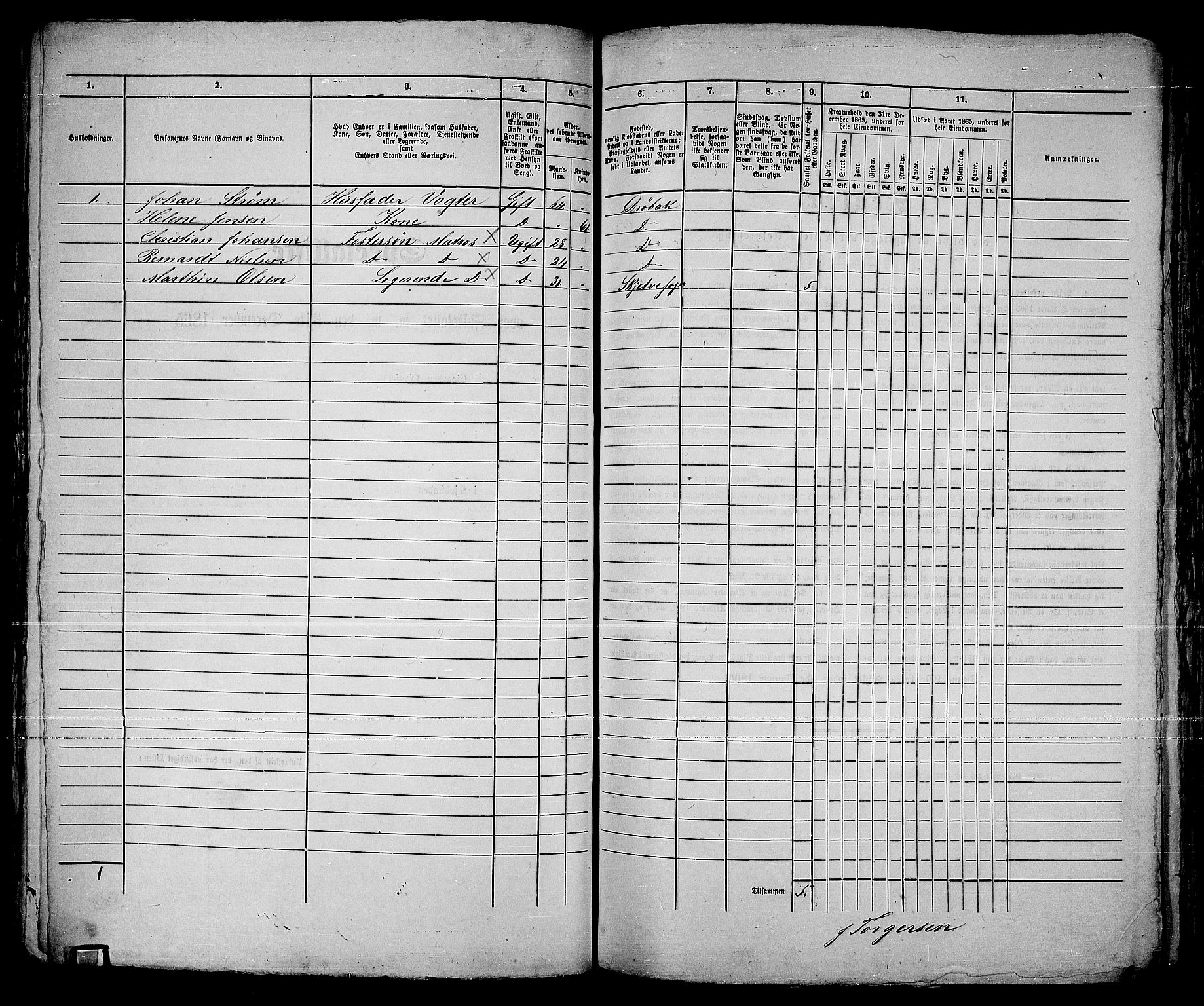 RA, 1865 census for Drøbak/Drøbak, 1865, p. 219