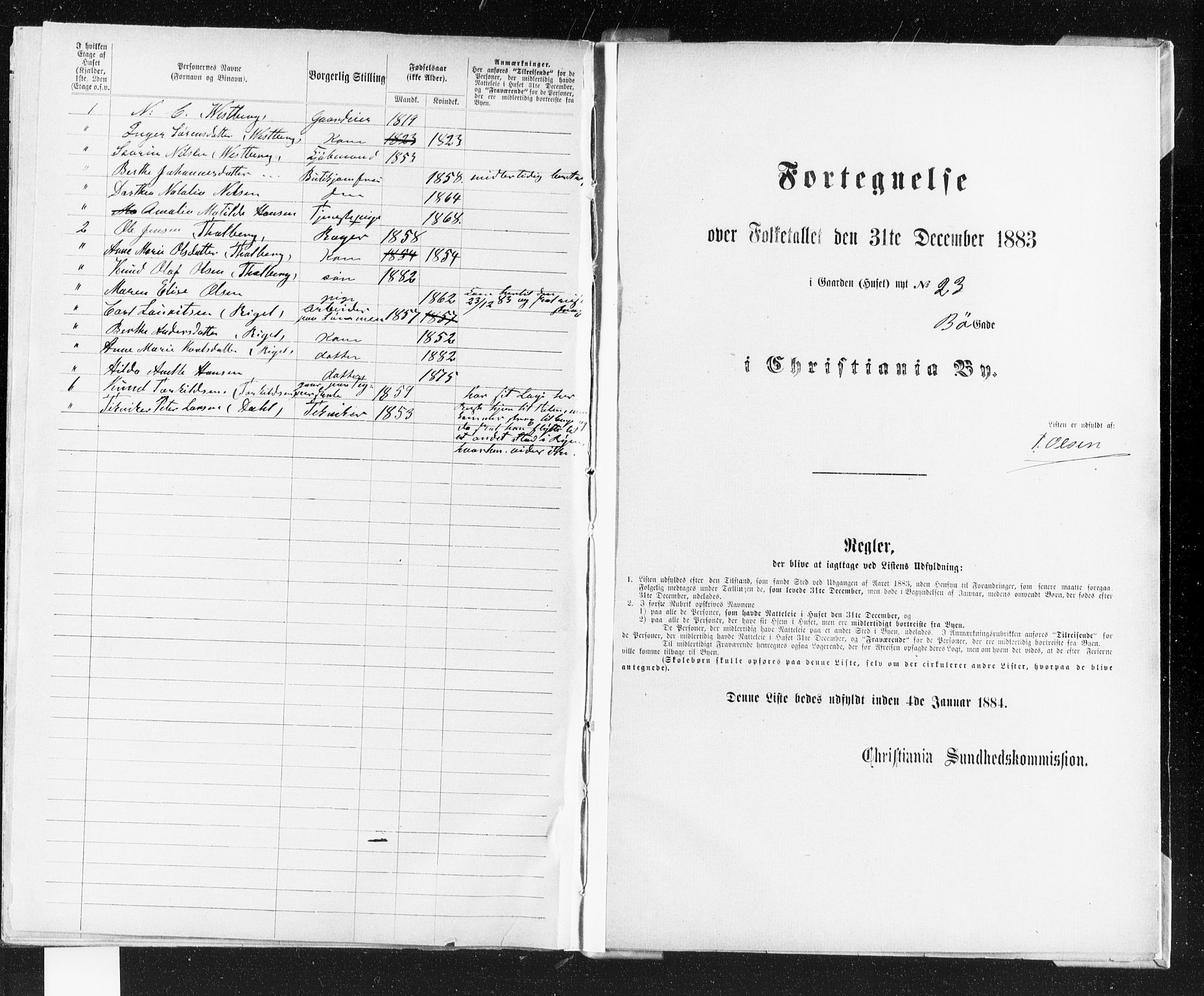 OBA, Municipal Census 1883 for Kristiania, 1883, p. 616