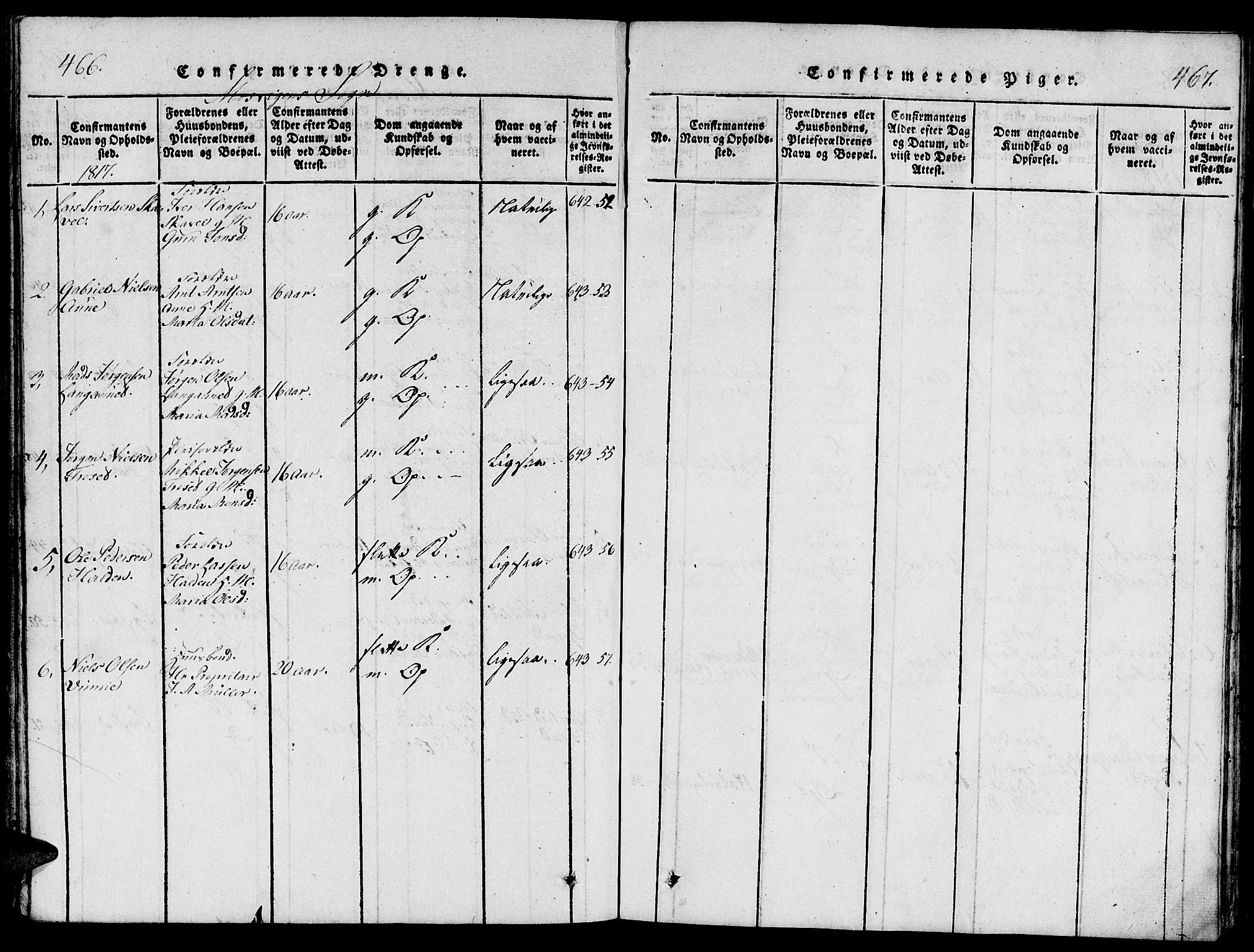 Ministerialprotokoller, klokkerbøker og fødselsregistre - Nord-Trøndelag, SAT/A-1458/733/L0322: Parish register (official) no. 733A01, 1817-1842, p. 466-467