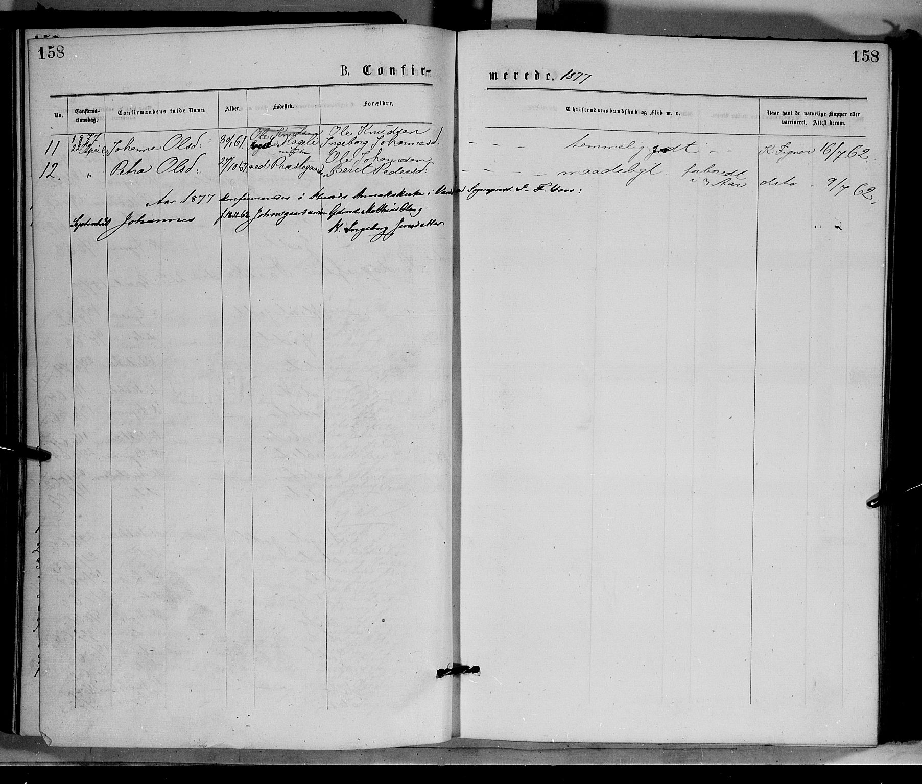 Øyer prestekontor, AV/SAH-PREST-084/H/Ha/Haa/L0007: Parish register (official) no. 7, 1875-1878, p. 158