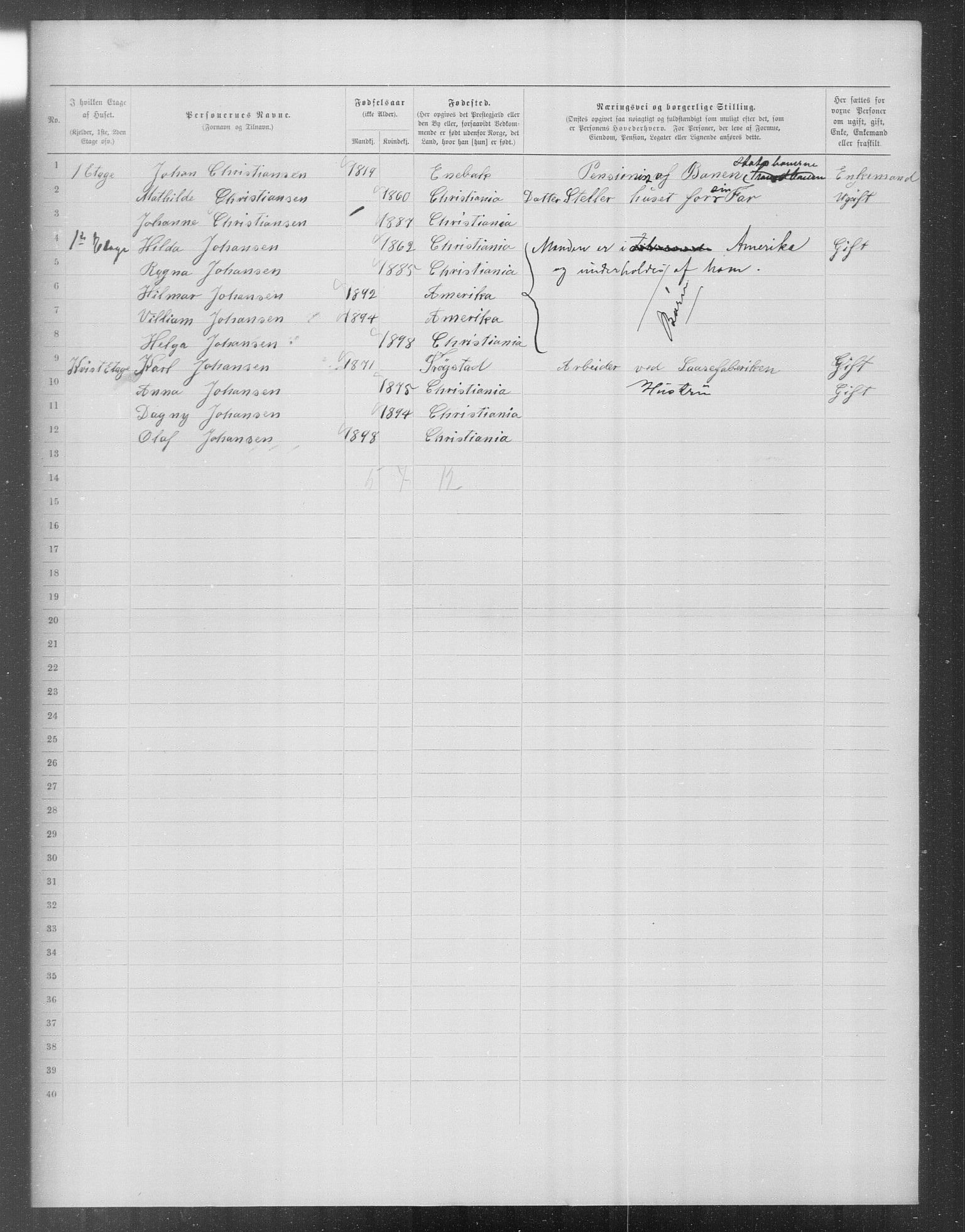 OBA, Municipal Census 1899 for Kristiania, 1899, p. 15709