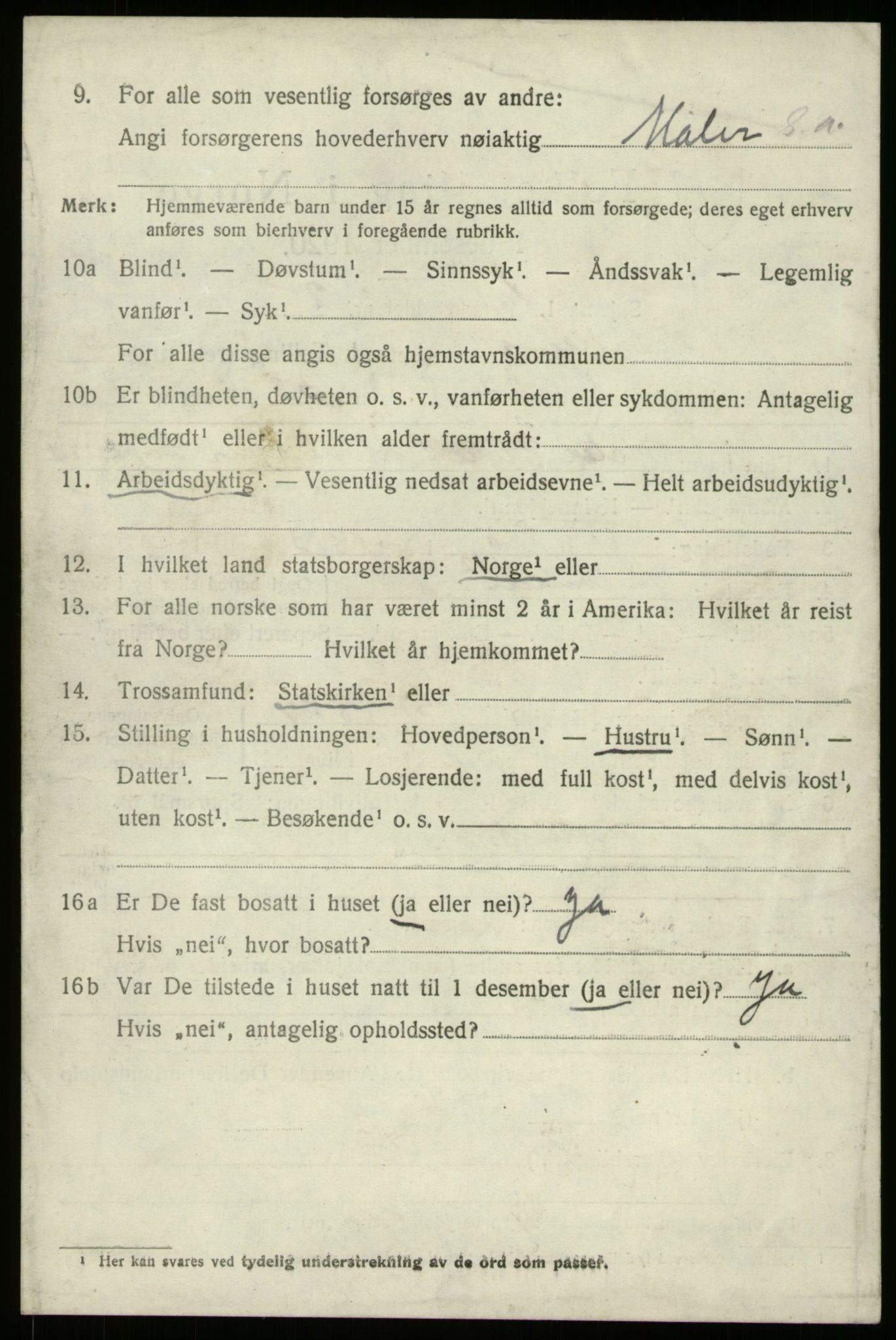 SAB, 1920 census for Innvik, 1920, p. 6102