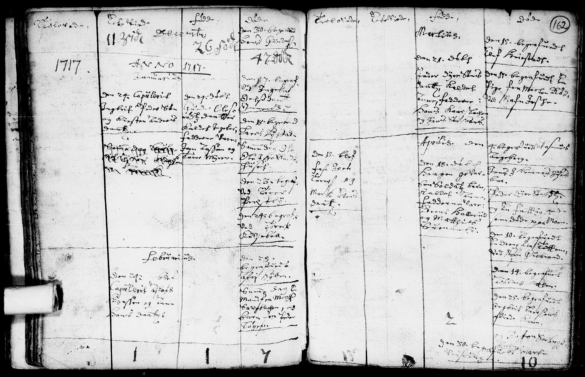 Spydeberg prestekontor Kirkebøker, AV/SAO-A-10924/F/Fa/L0001: Parish register (official) no. I 1, 1696-1738, p. 162